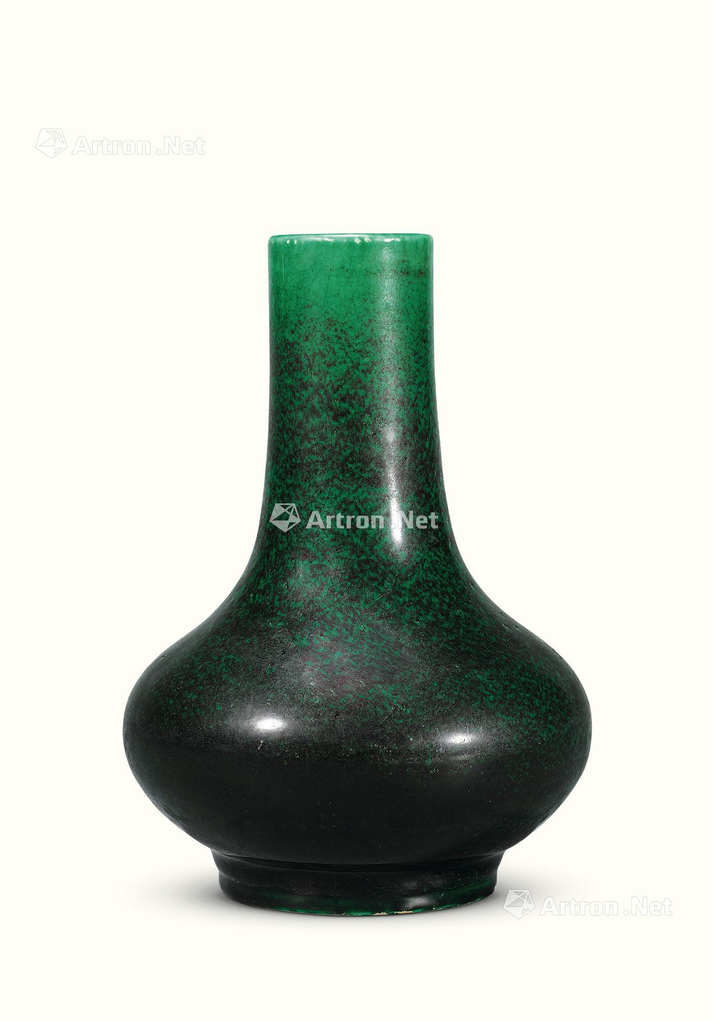 【清代 郎窑绿釉荸荠瓶】拍卖品_图片_价格_鉴赏_清代单色釉瓷器_雅昌