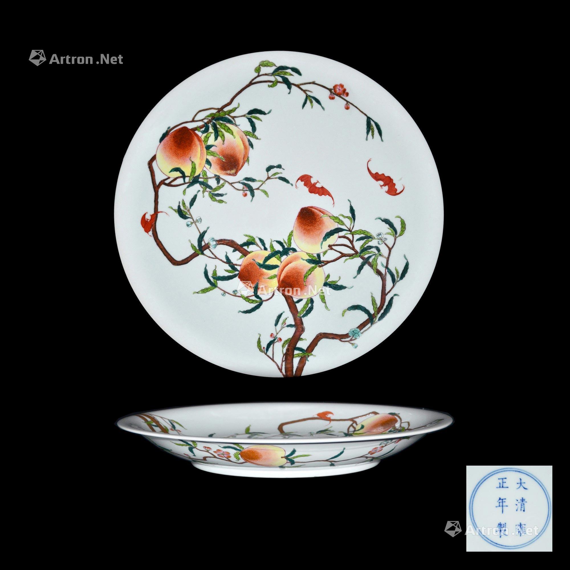 珐琅彩八桃过枝福(蝠)寿盘】拍卖品_图片_价格_鉴赏_清代其它彩釉瓷器