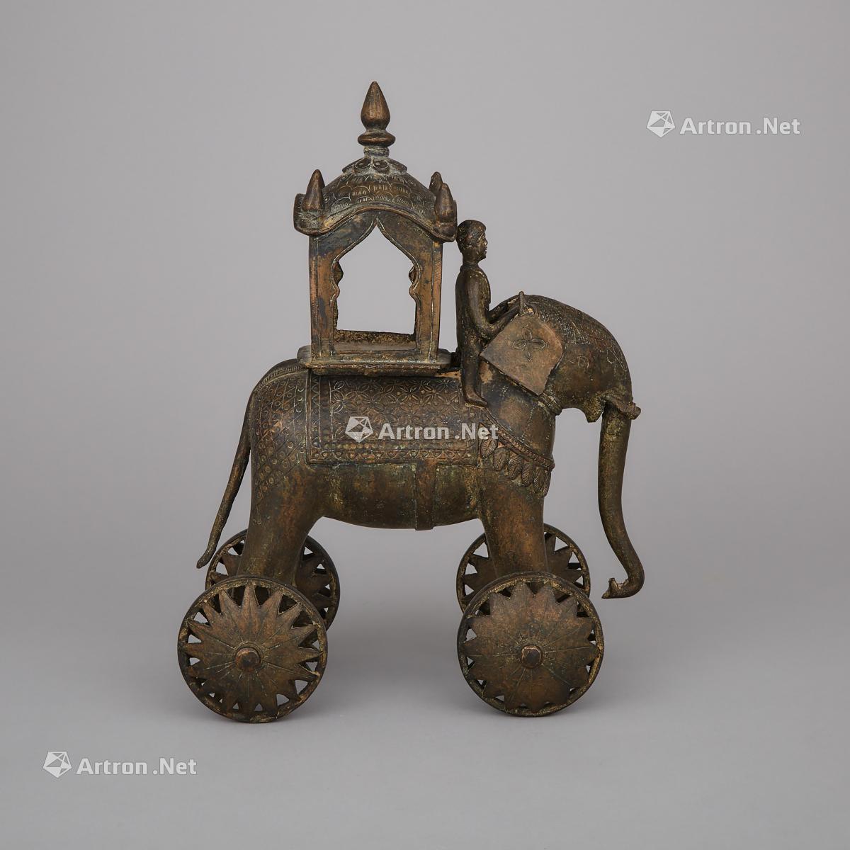 0102 十九世纪 印度铜象车