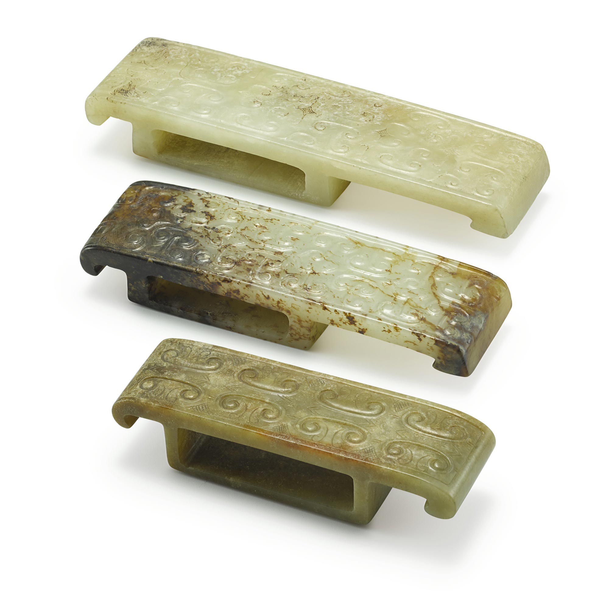 0506 西汉 青玉剑璏三件