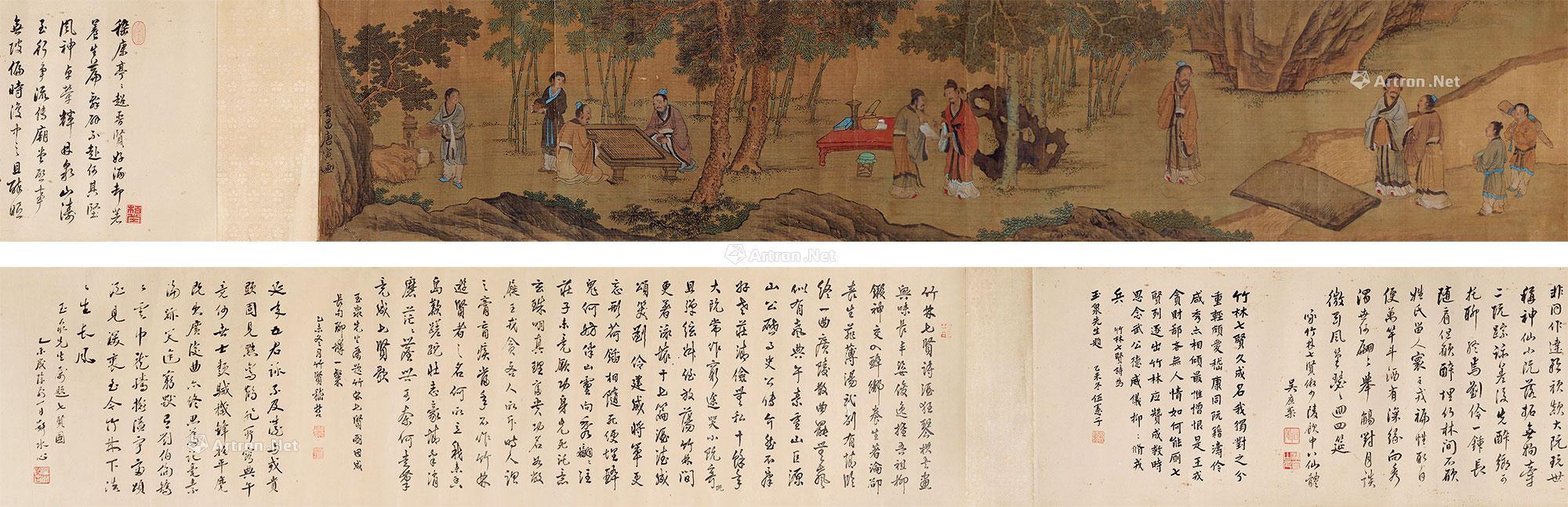 0188 竹林七贤图 手卷 绢本