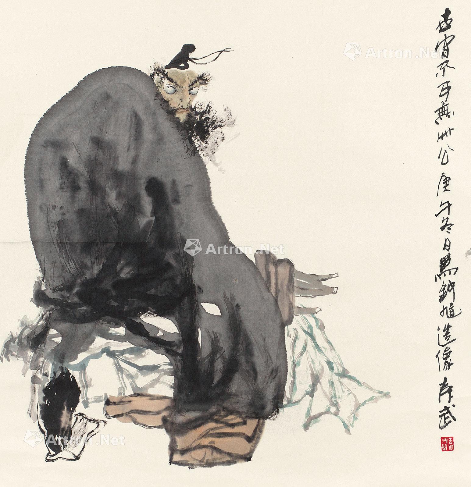 0077 钟馗 立轴 设色纸本
