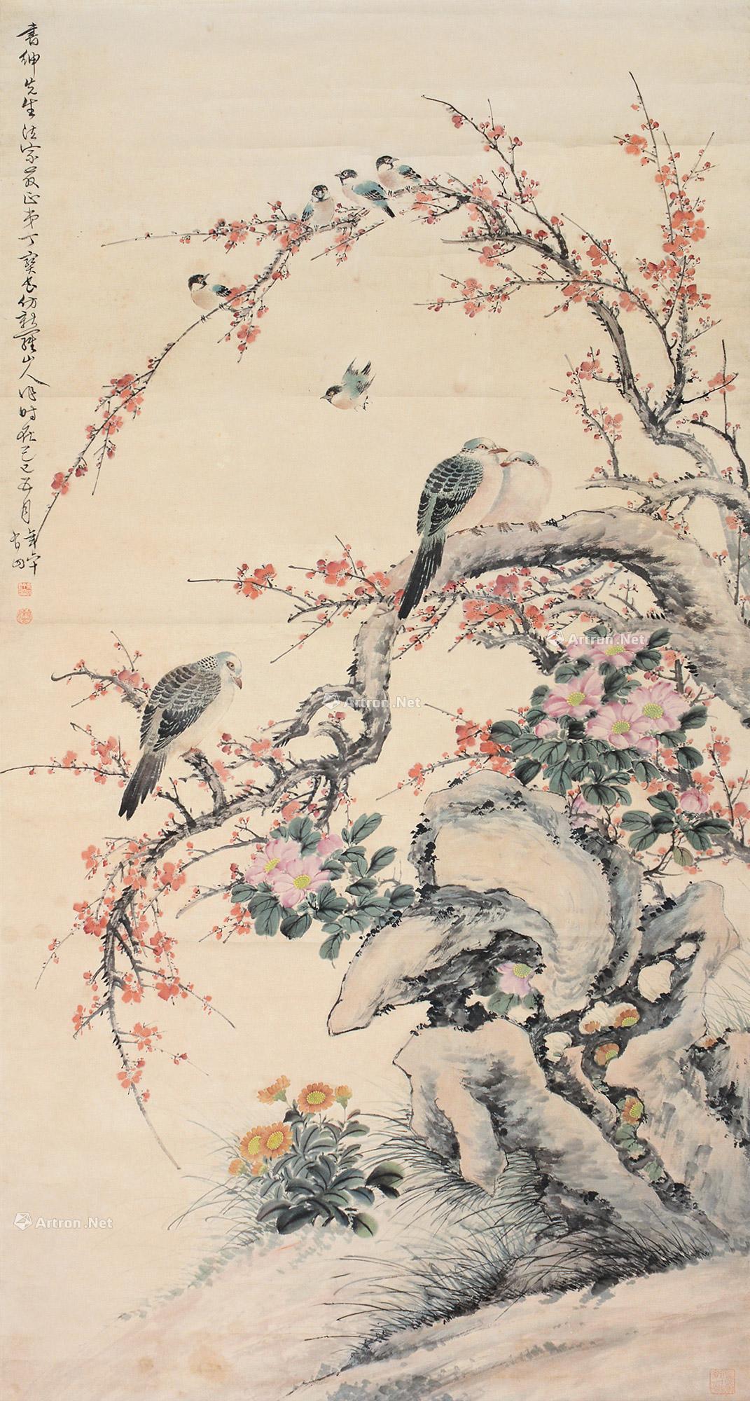 0307己巳681905年作仿新罗山人笔立轴设色纸本
