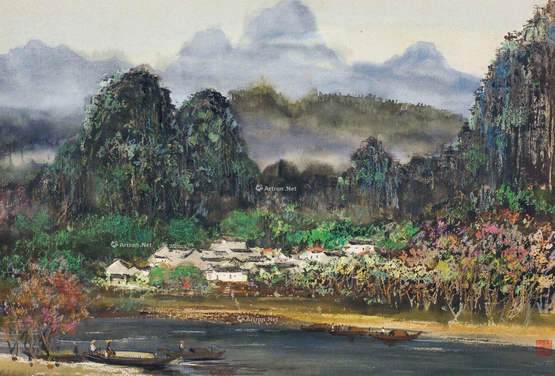 6331 1982年作 桂林山水 水彩 纸本