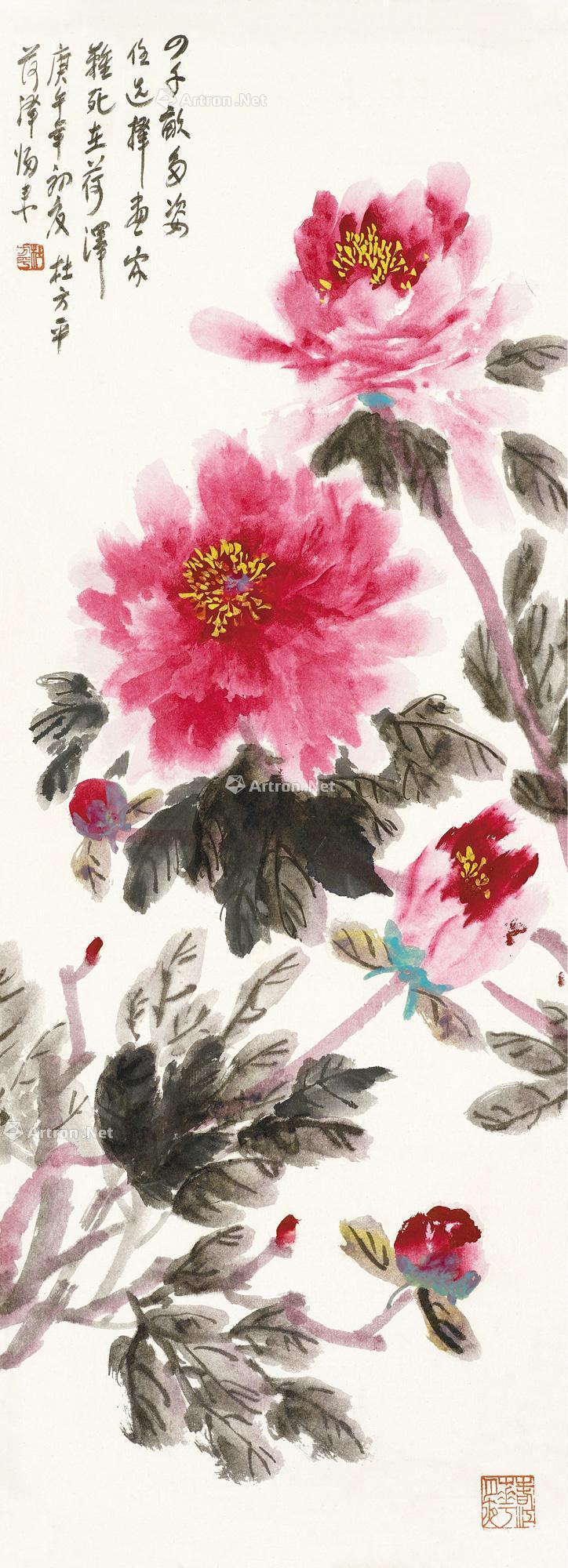 0153 牡丹 镜心 设色纸本