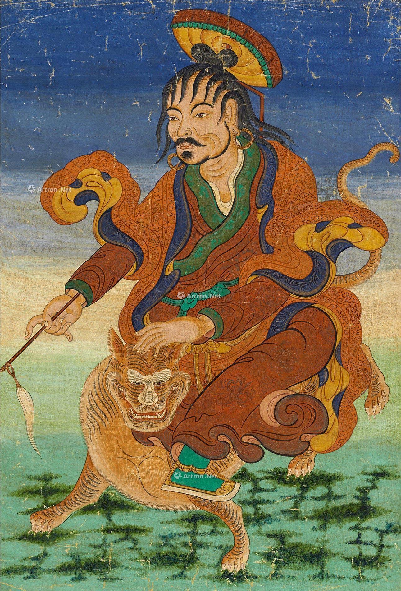 3176十八罗汉立轴八选一设色绢本