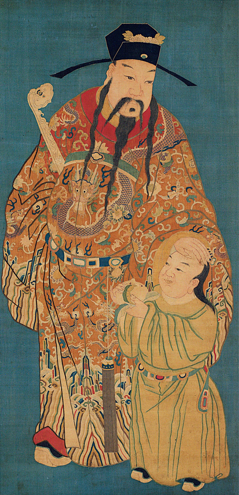 0385 清康熙 缂丝带子上朝图