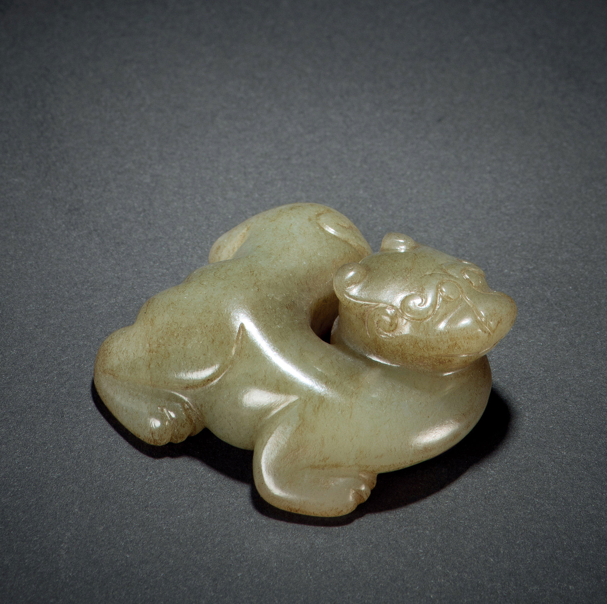 0480明青白玉瑞兽