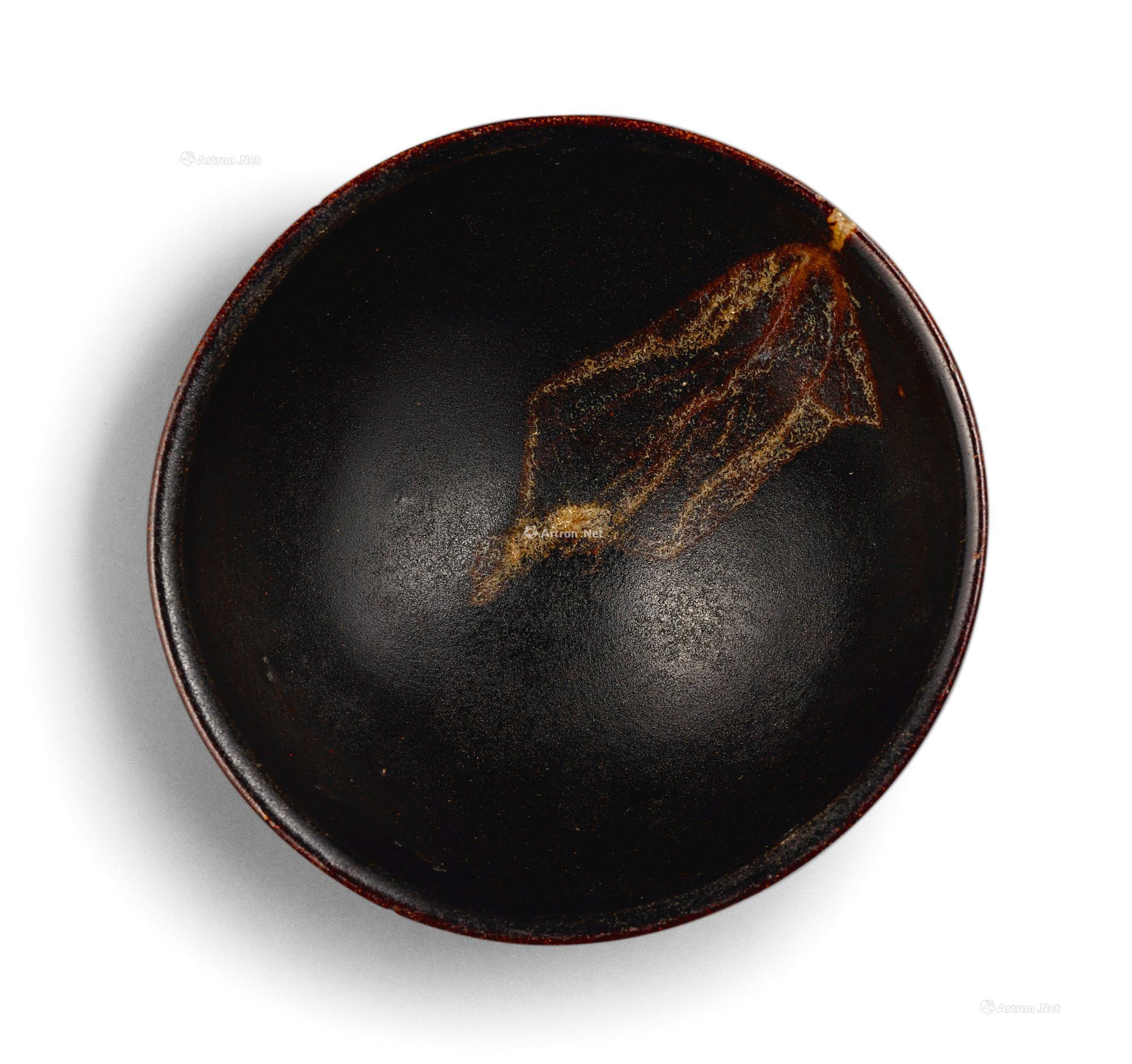 3043南宋吉州窑黑釉木叶盌