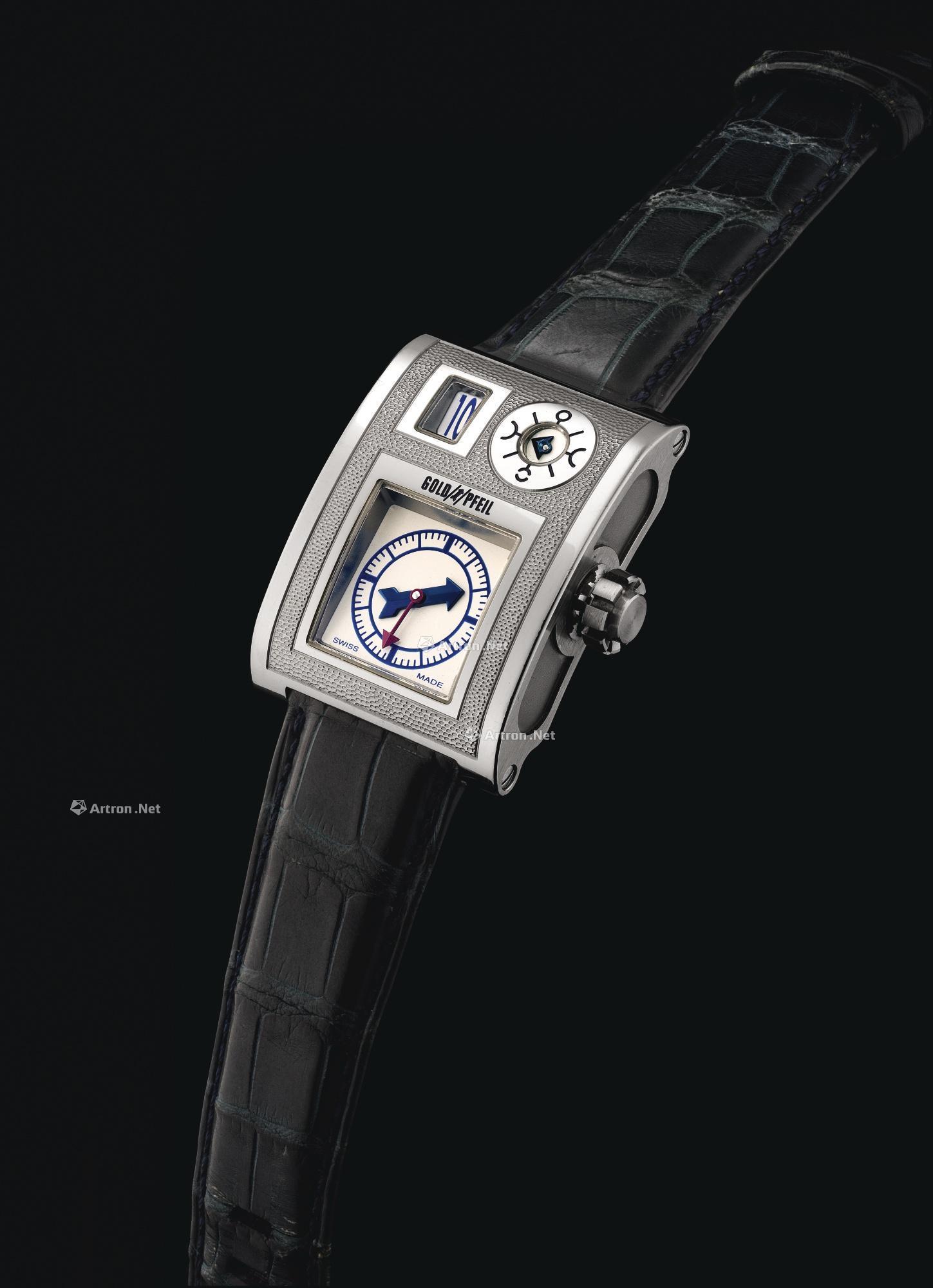 2847vianneyhaltergoldpfeil精美白金自动上链跳时腕表备月相显示为