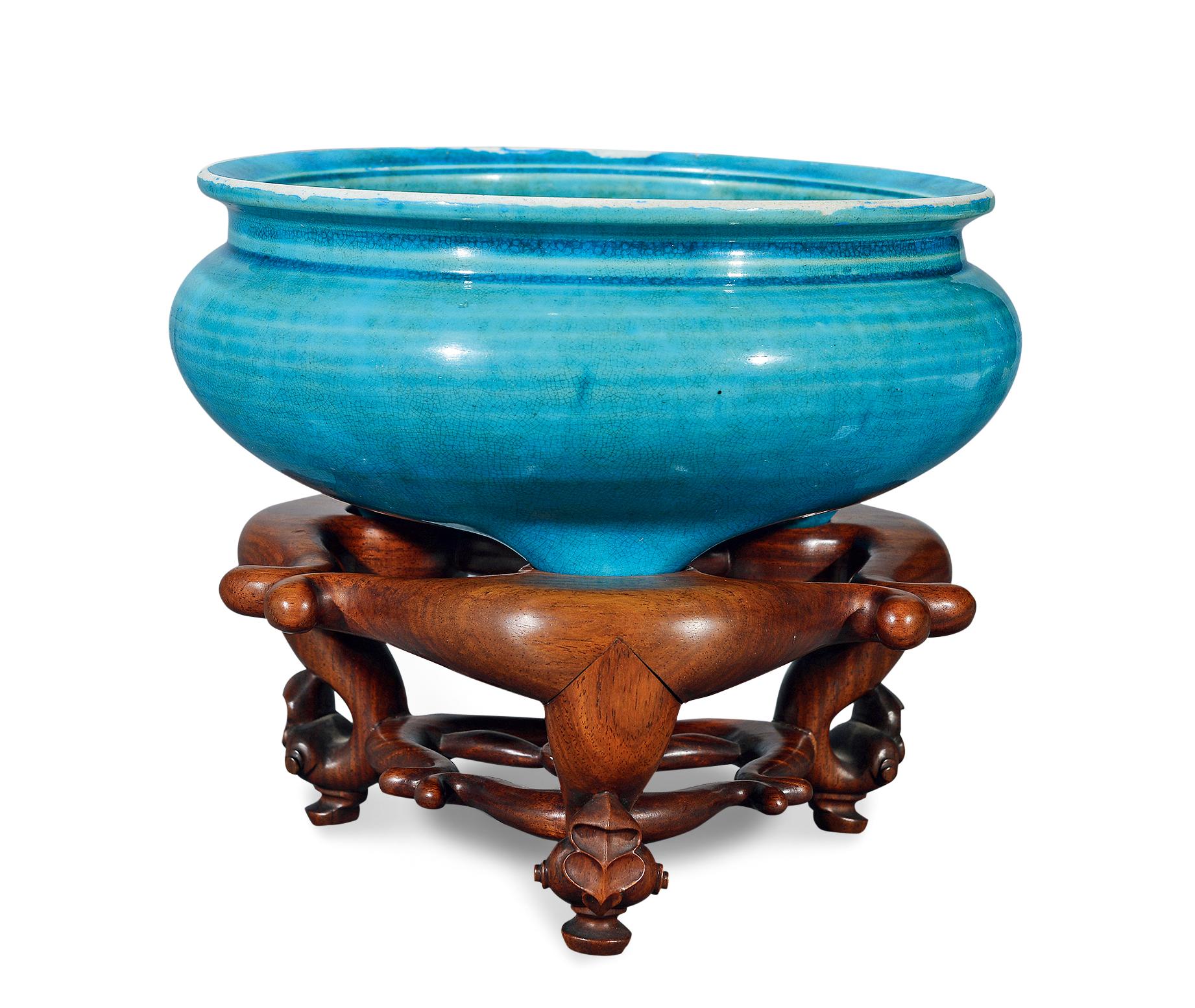 【明 孔雀绿釉三足炉】拍卖品_图片_价格_鉴赏_明代单色釉瓷器_雅昌