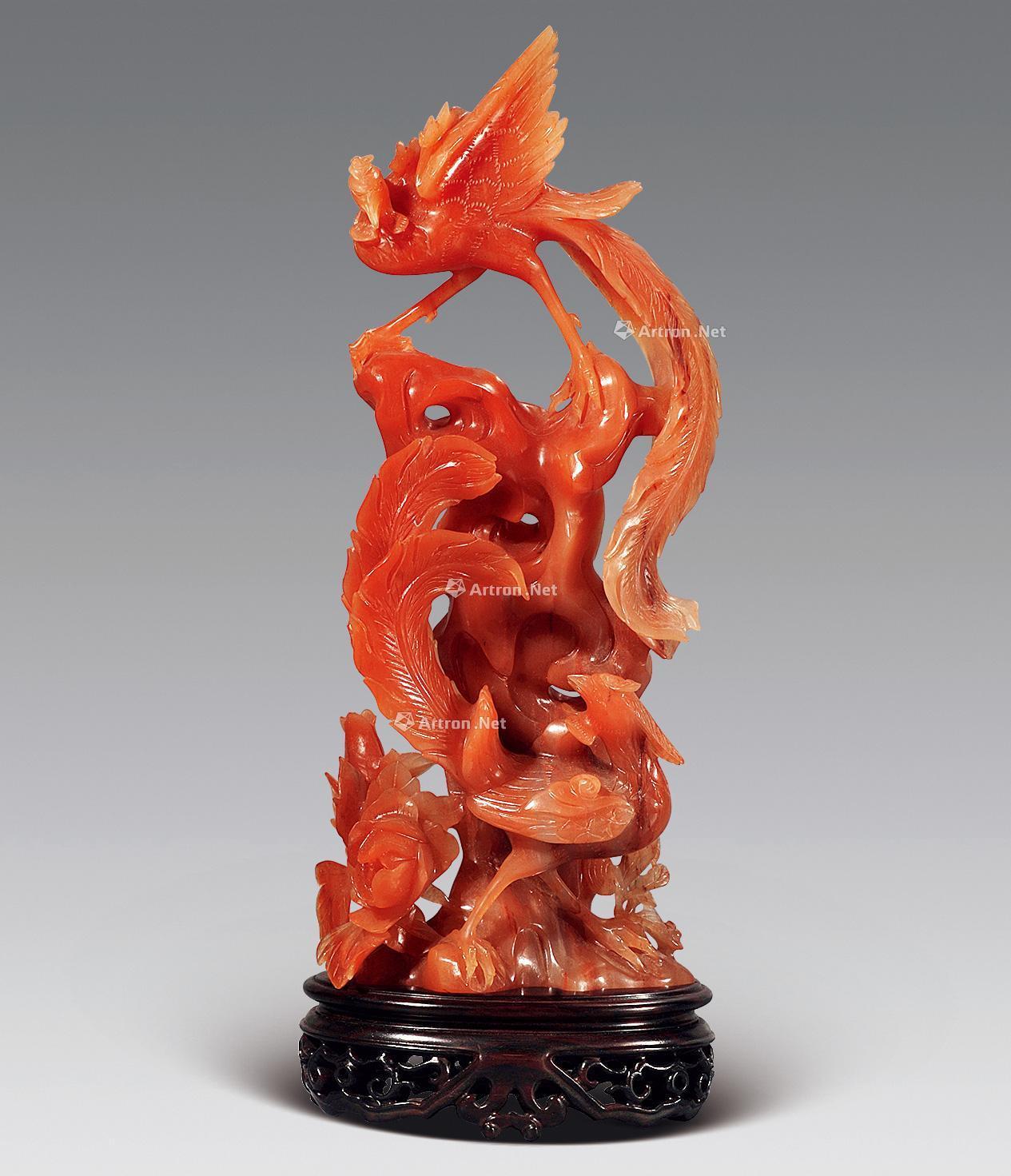 粉玛瑙牡丹凤凰摆件】拍卖品_图片_价格_鉴赏_民国瓷器_雅昌艺术品