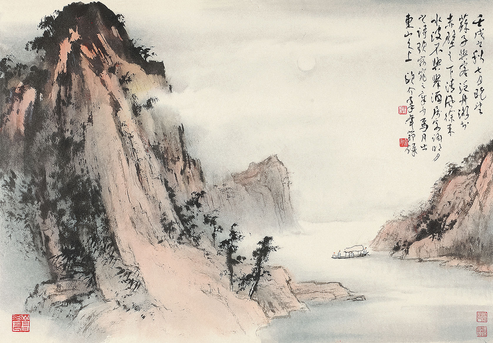 0004 赤壁泛舟 镜心 设色纸本