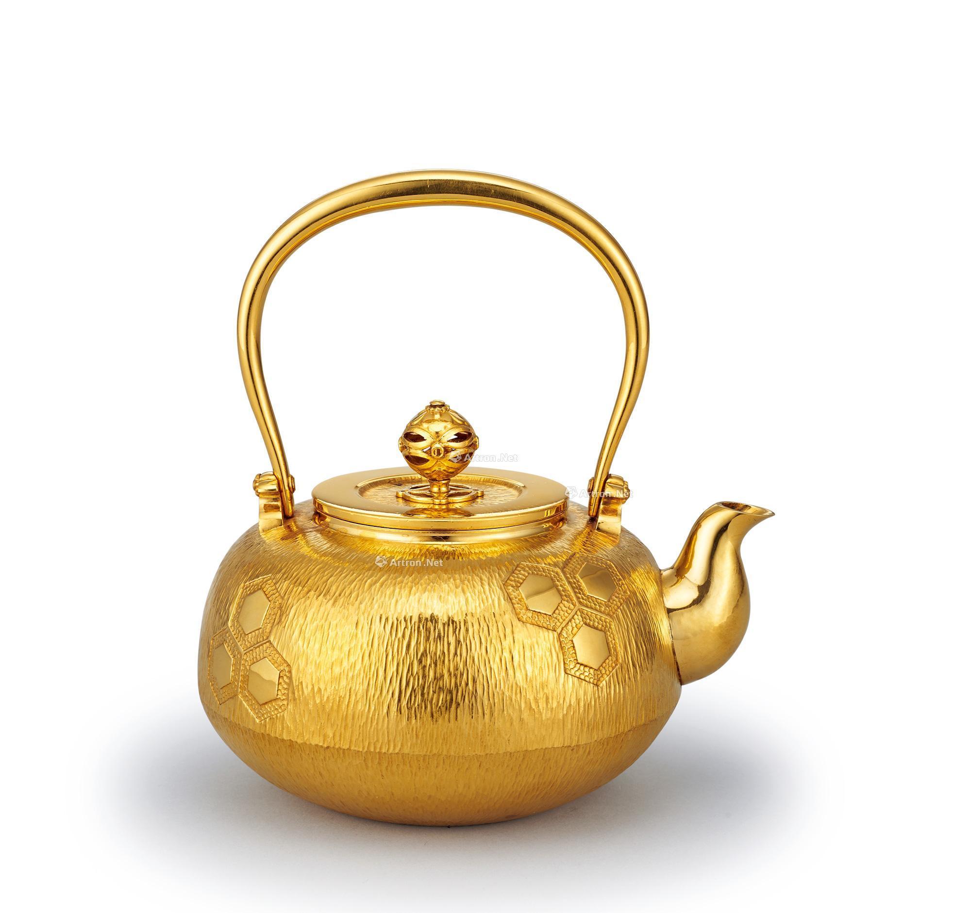 【久进 纯金锤目家纹壶】拍卖品_图片_价格_鉴赏_金银琉璃珐琅器_雅昌