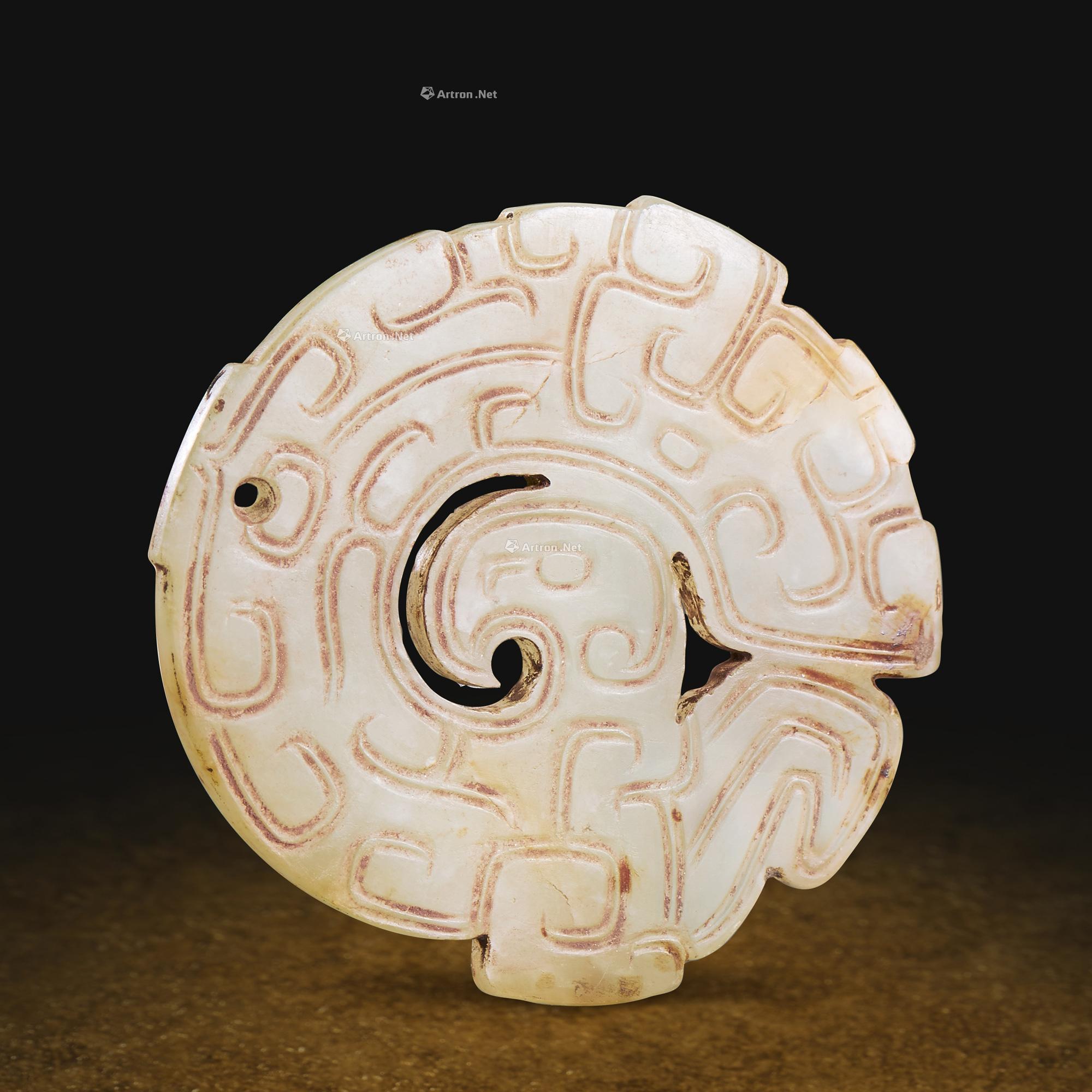 6381西周白玉龙凤珮