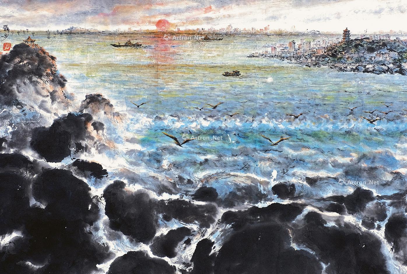 【日出 镜片 设色纸本】拍卖品_图片_价格_鉴赏_绘画_雅昌艺术品拍卖