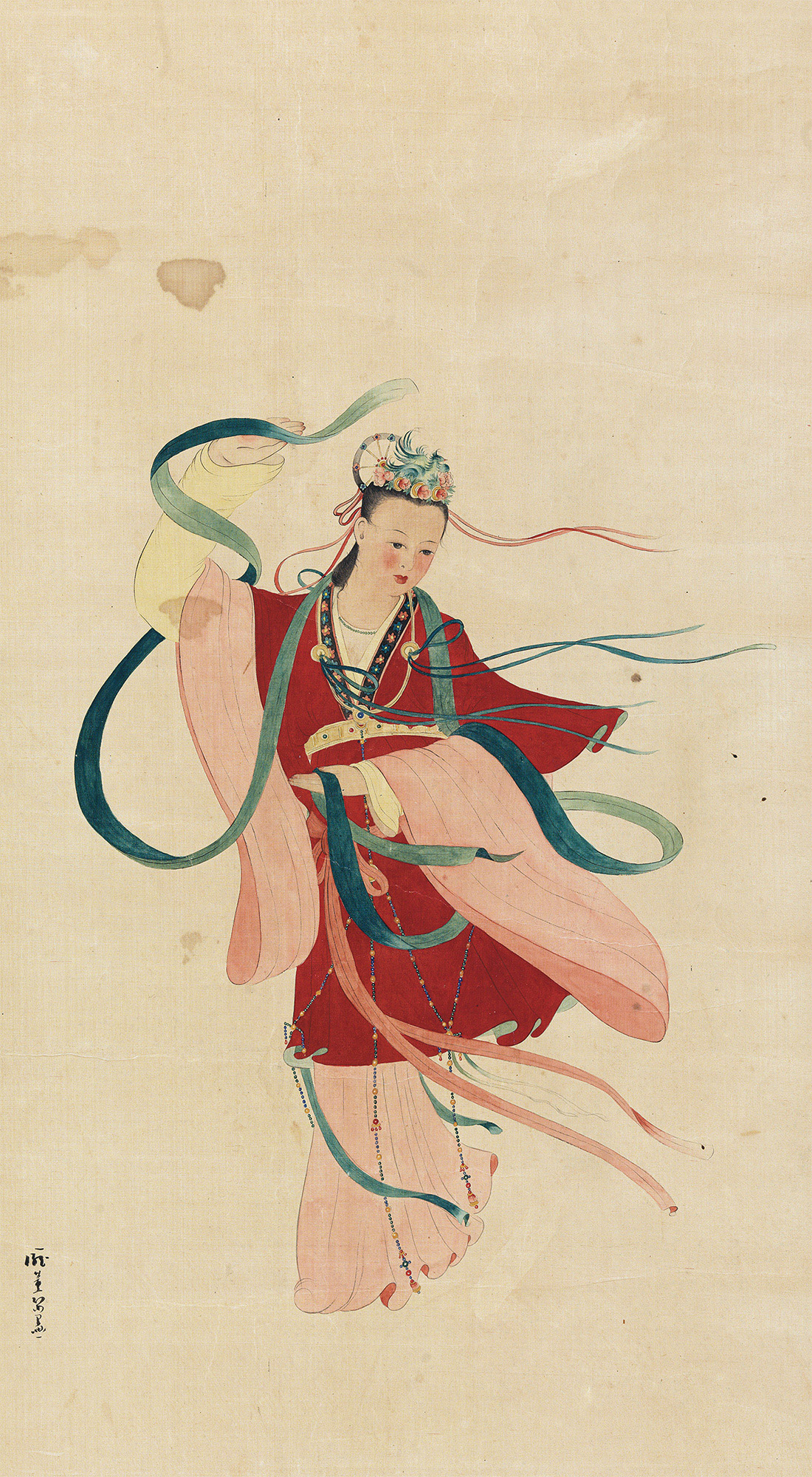0145洛神立轴设色绢本