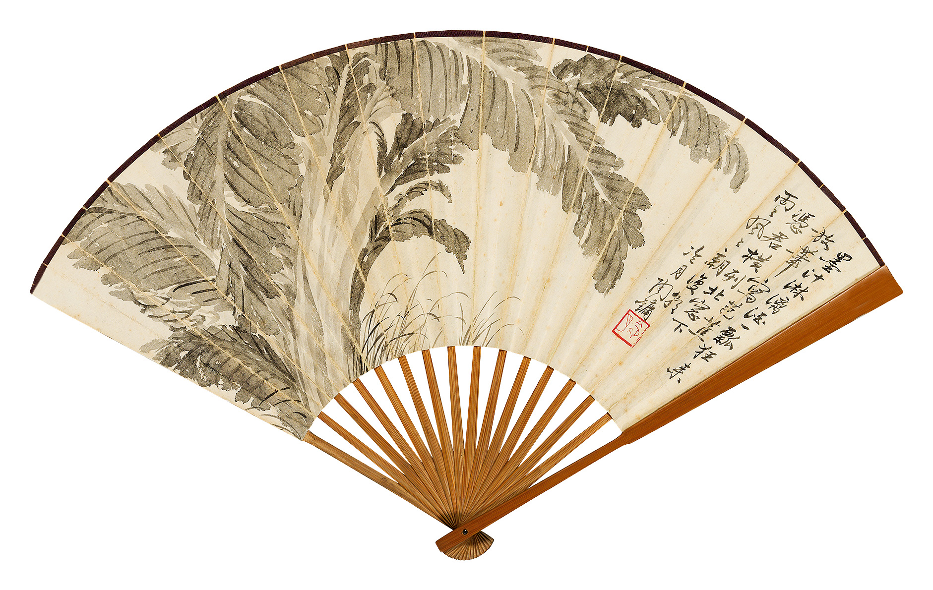 【雨意芭蕉 成扇 水墨纸本】拍卖品_图片_价格_鉴赏_绘画_雅昌艺术品