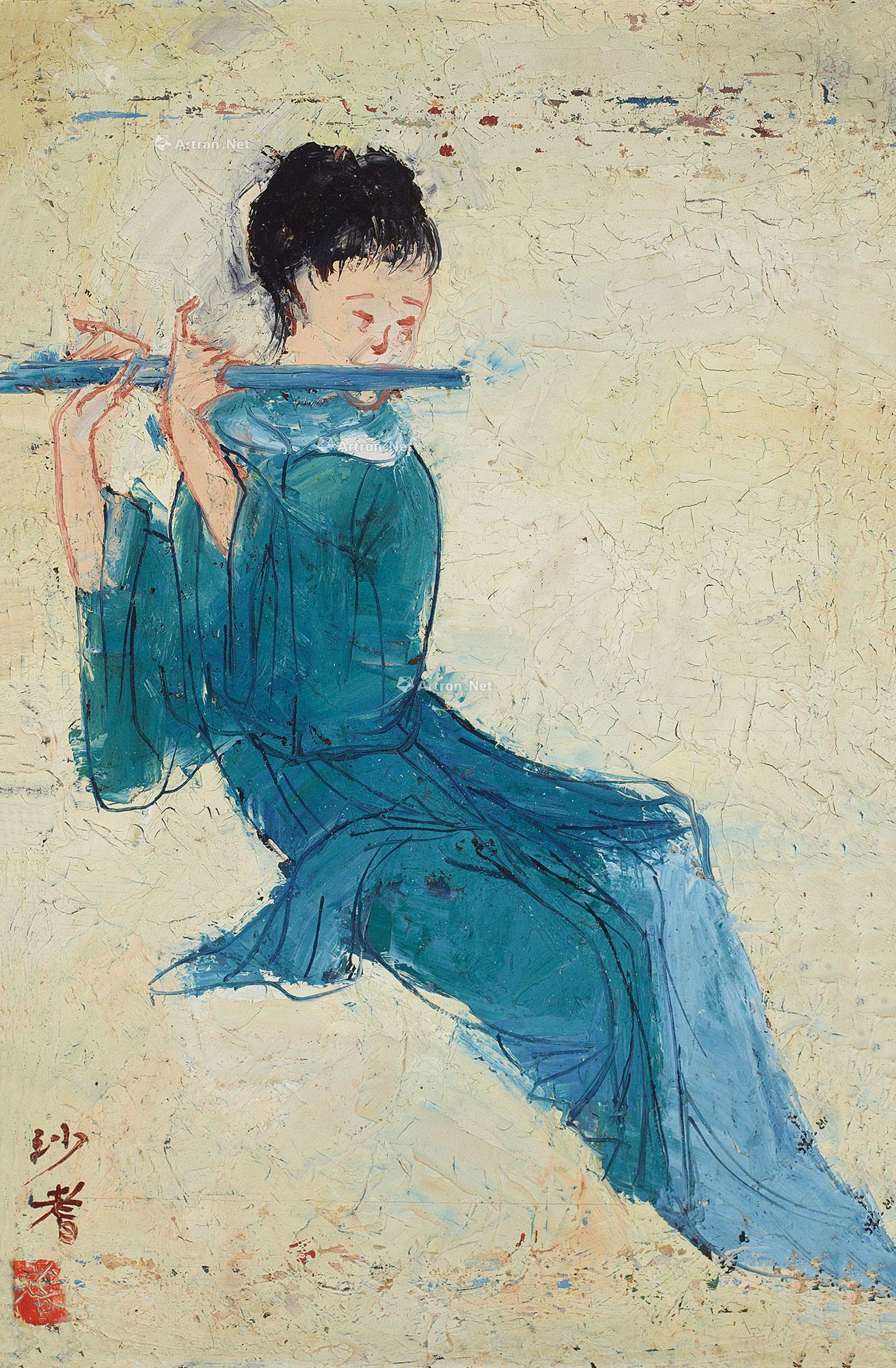16141940年作吹笛女木板油画