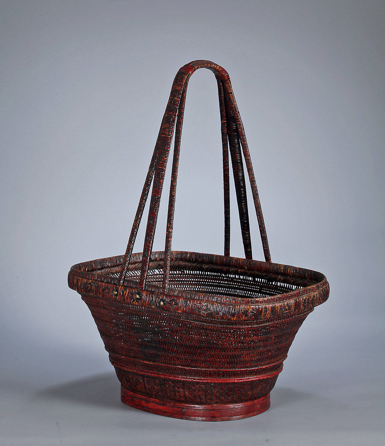 6417清光绪竹编提篮