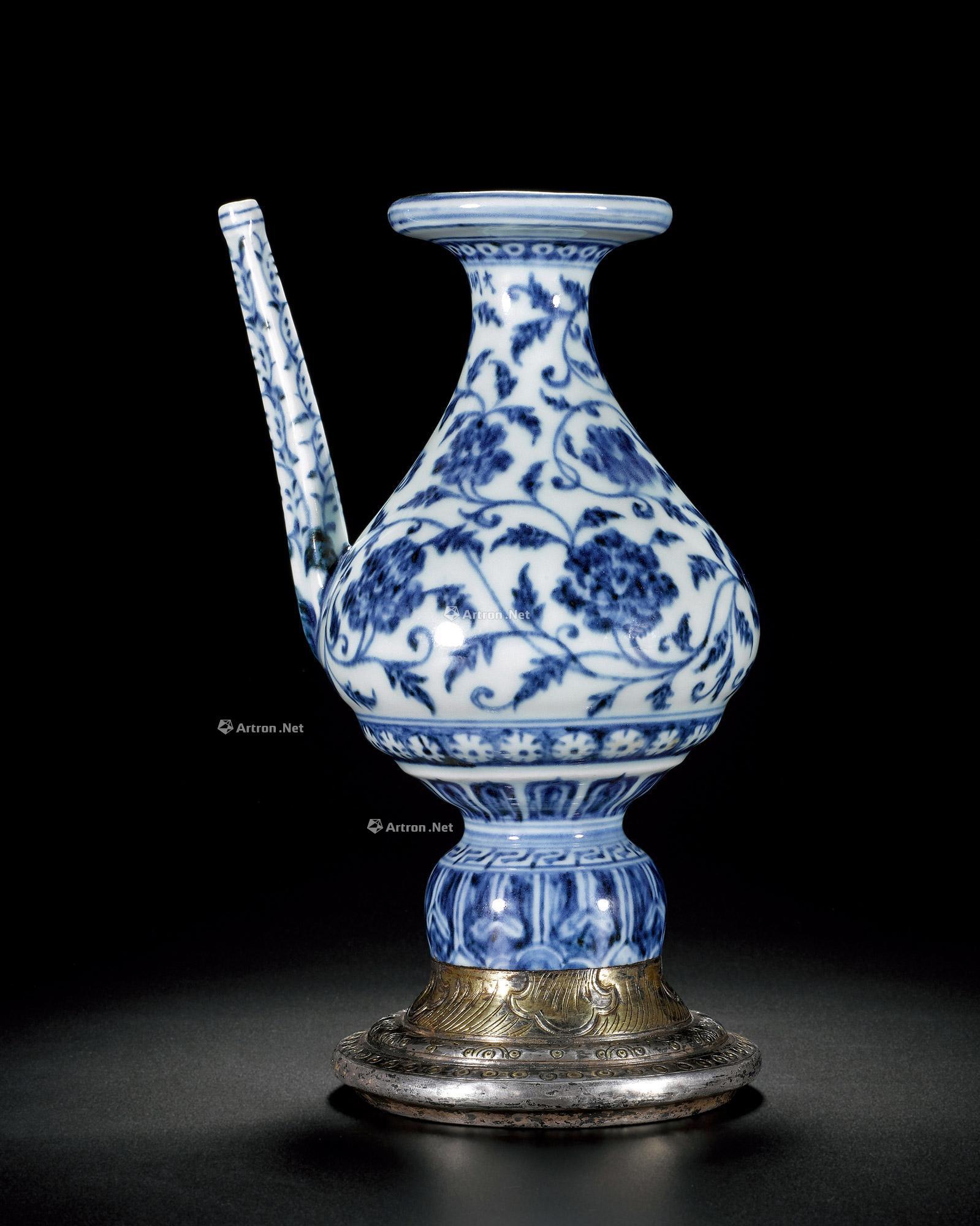 【明宣德 青花缠枝莲纹净水瓶】拍卖品_图片_价格_鉴赏_明代青花瓷器