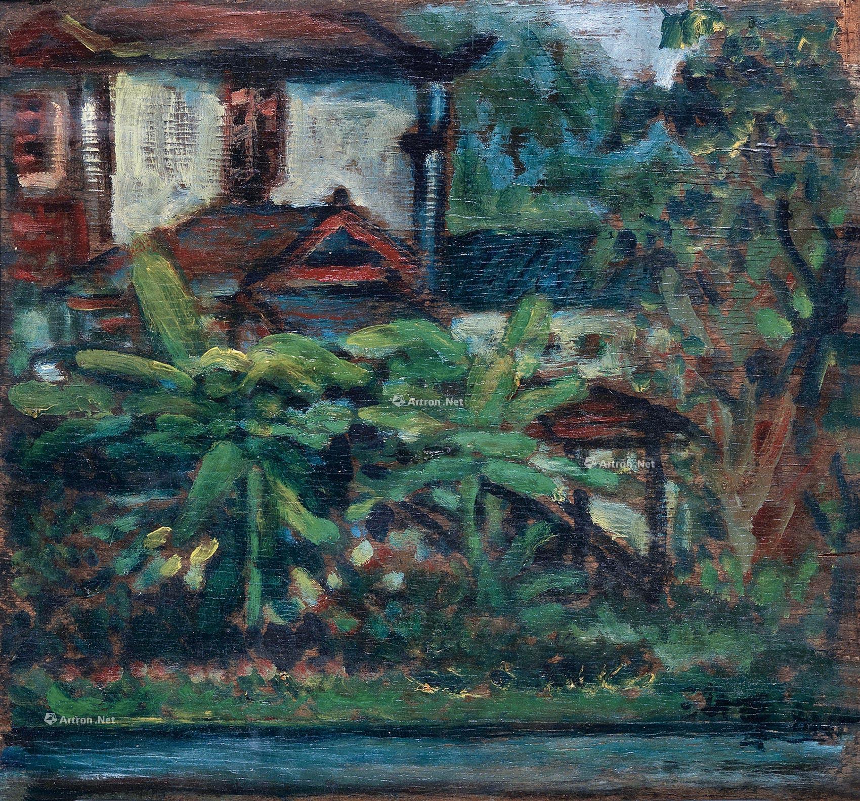 *1555 1984年作 民居 木板油画