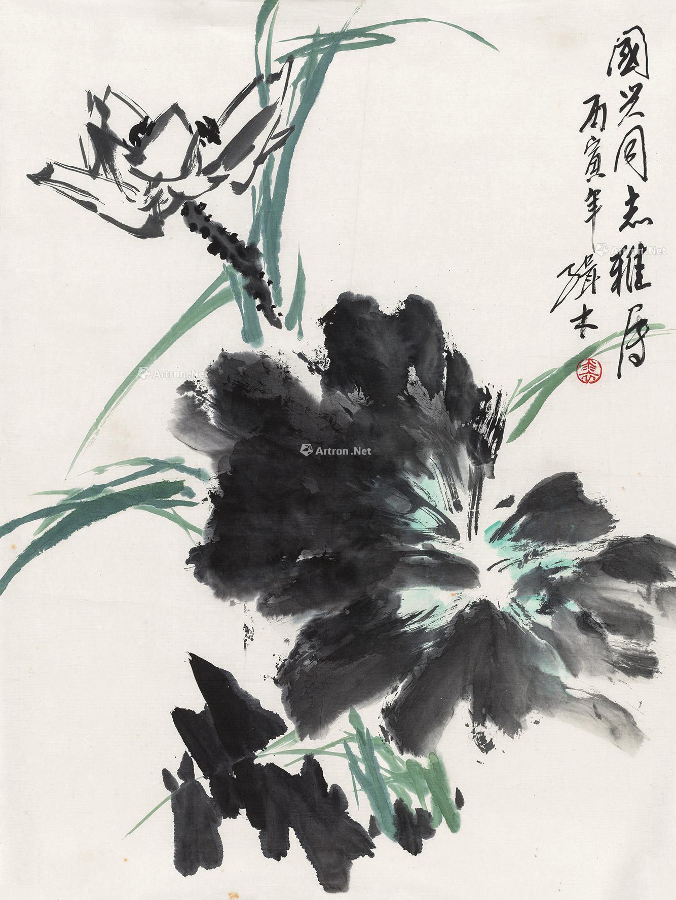 0563 荷花 镜心 设色纸本