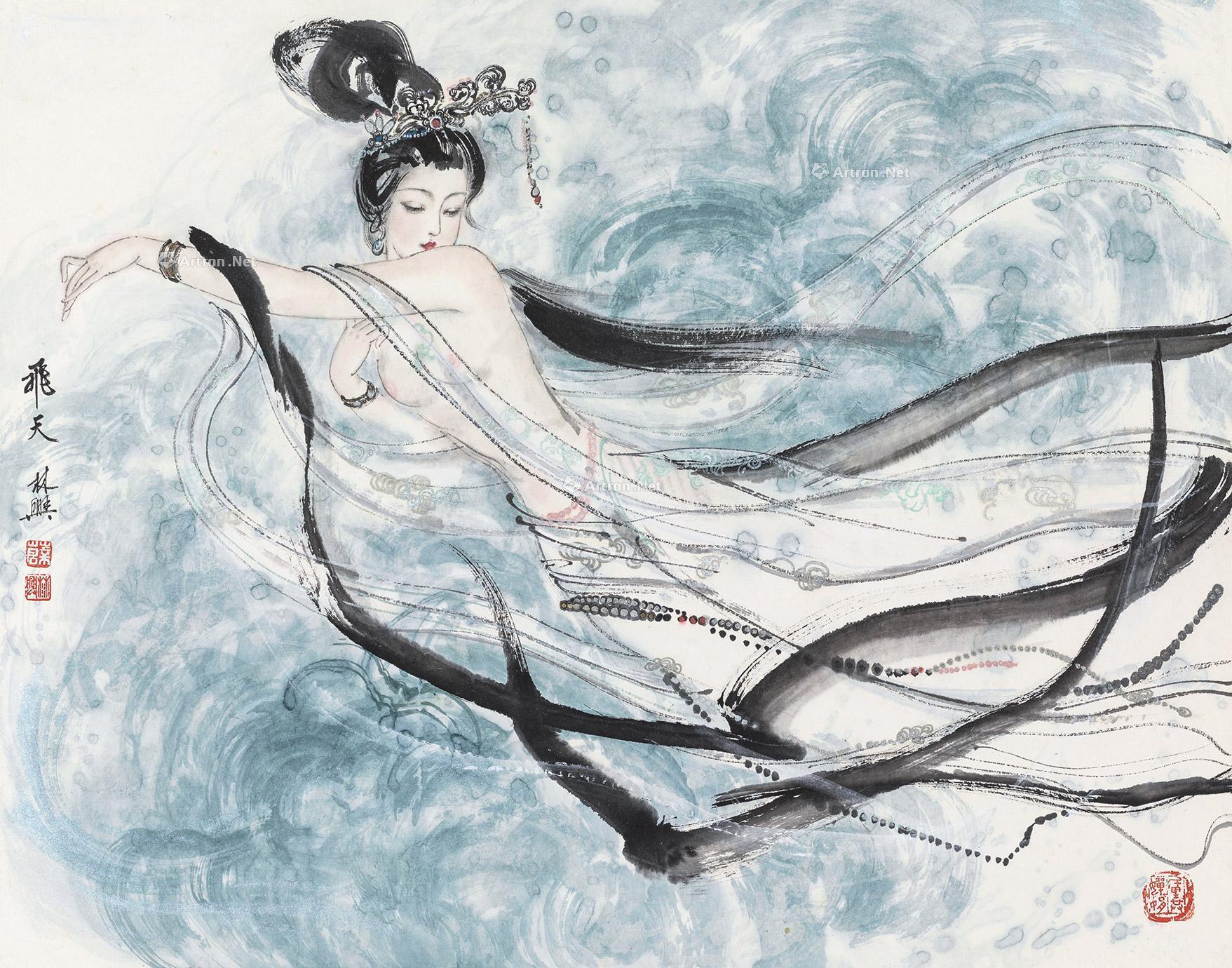 【飞天 镜心 设色纸本】拍卖品_图片_价格_鉴赏_绘画_雅昌艺术品拍卖