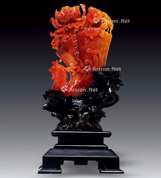 0050 红色翡翠摆件