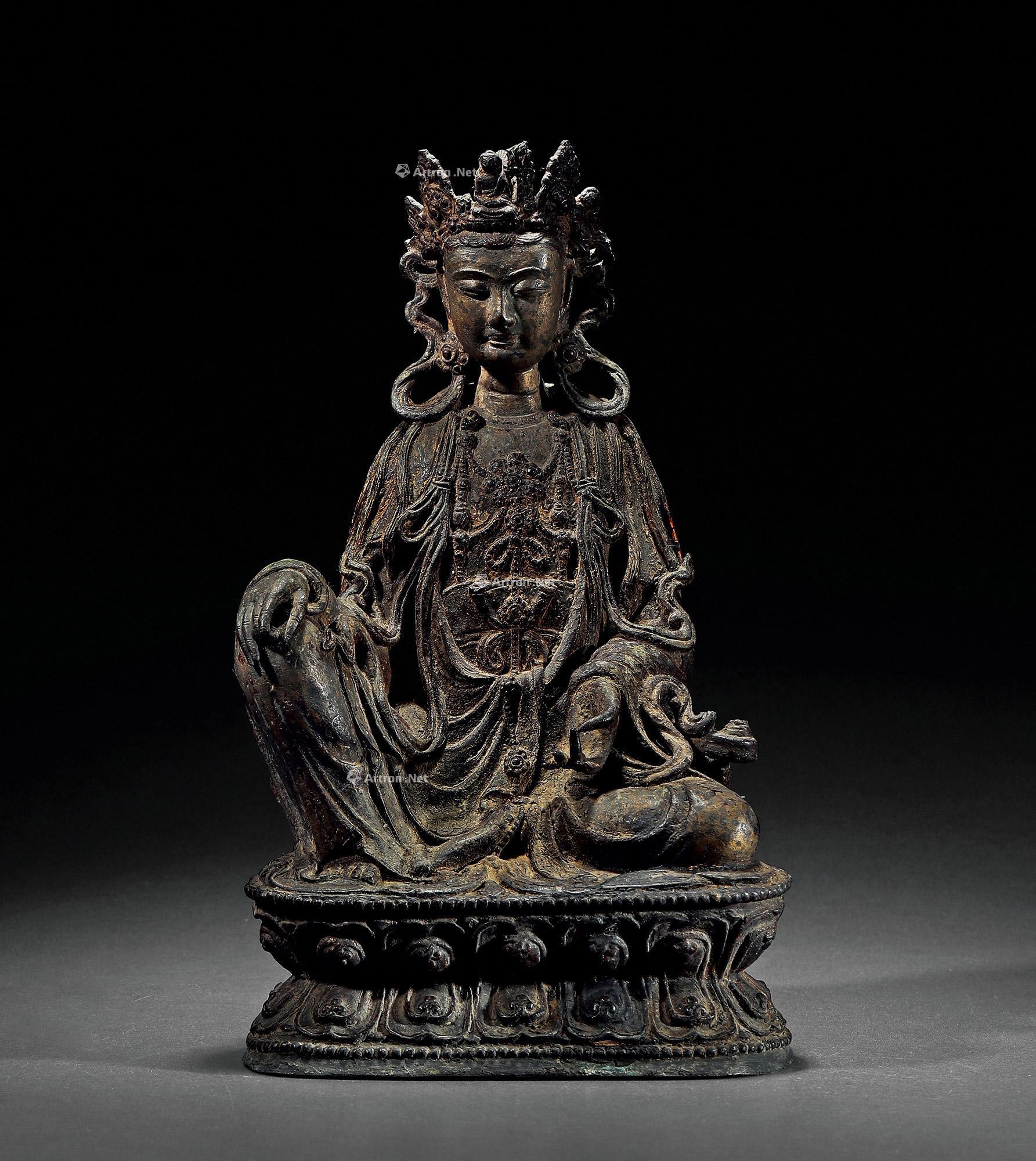 3814 元 铜自在观音坐像