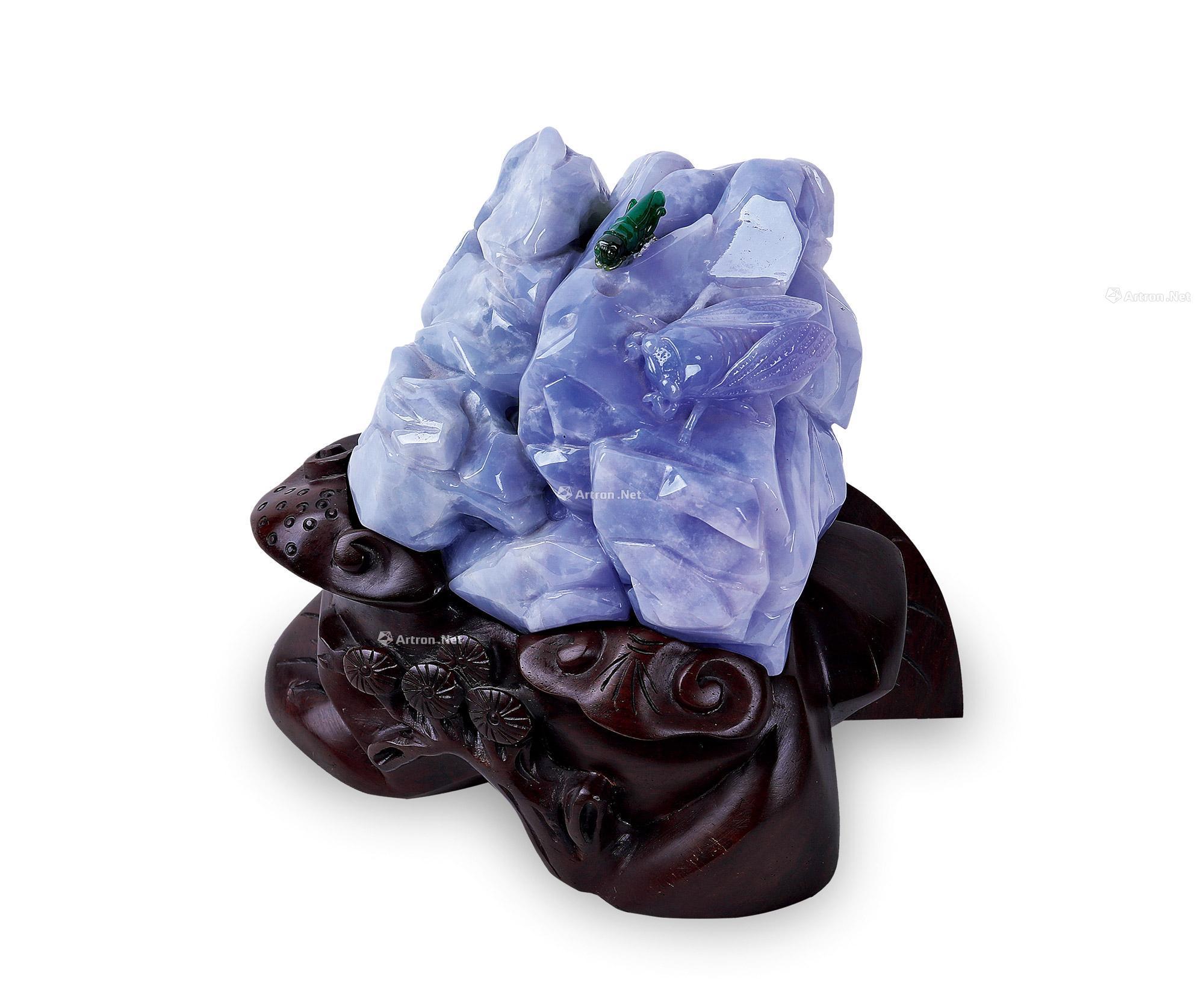 1326 「福禄双全」天然紫罗兰翡翠摆件