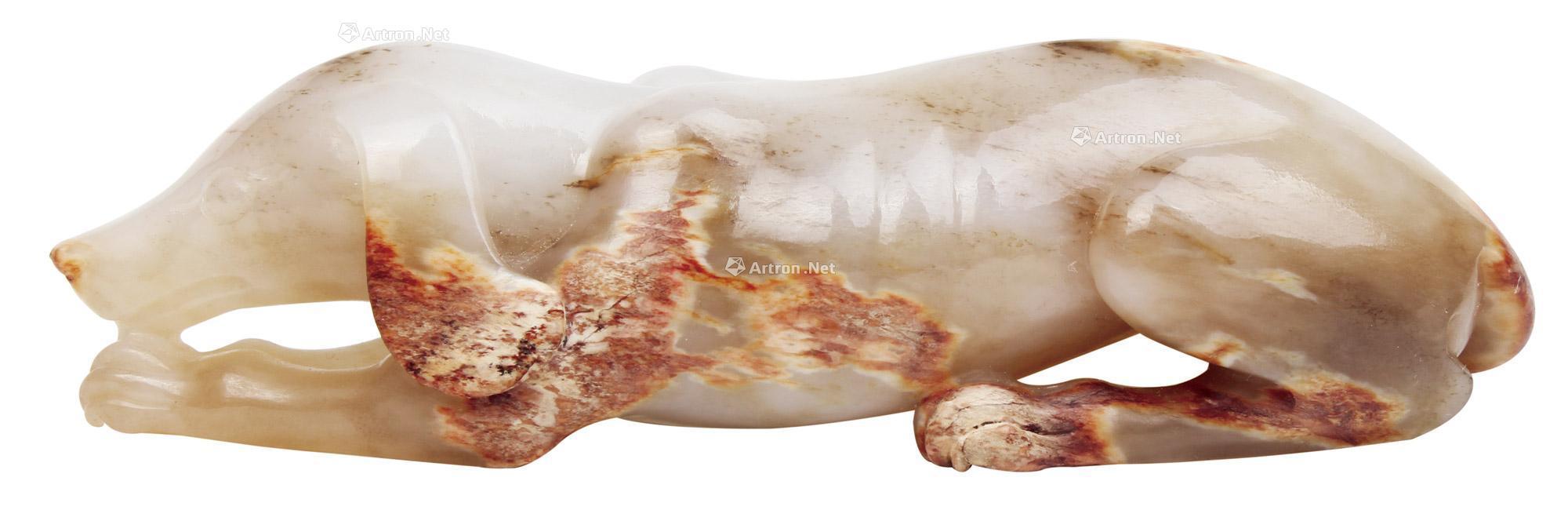 1016 汉代 玉狗把件 (一件)