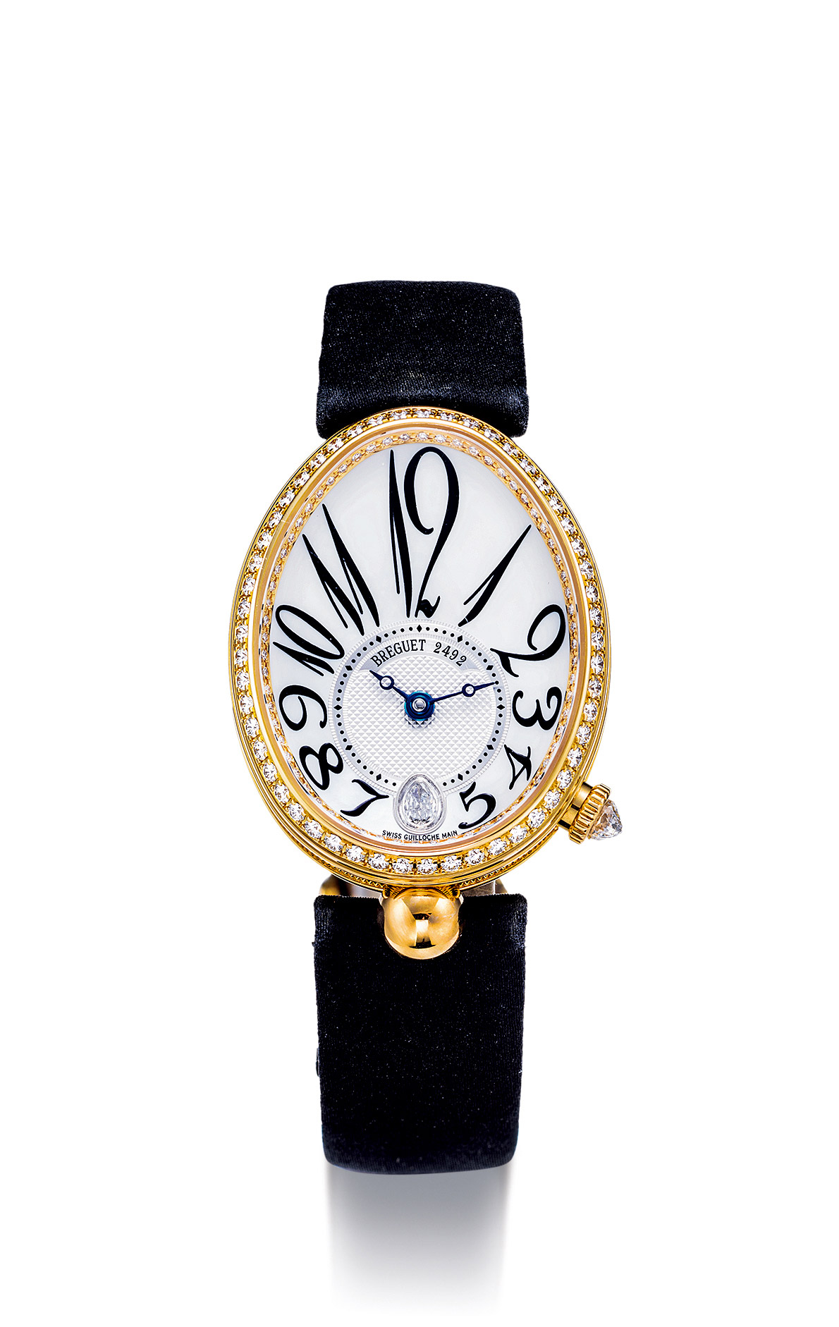 2321宝玑精致罕有女装黄金镶钻石椭圆形自动腕表备贝母