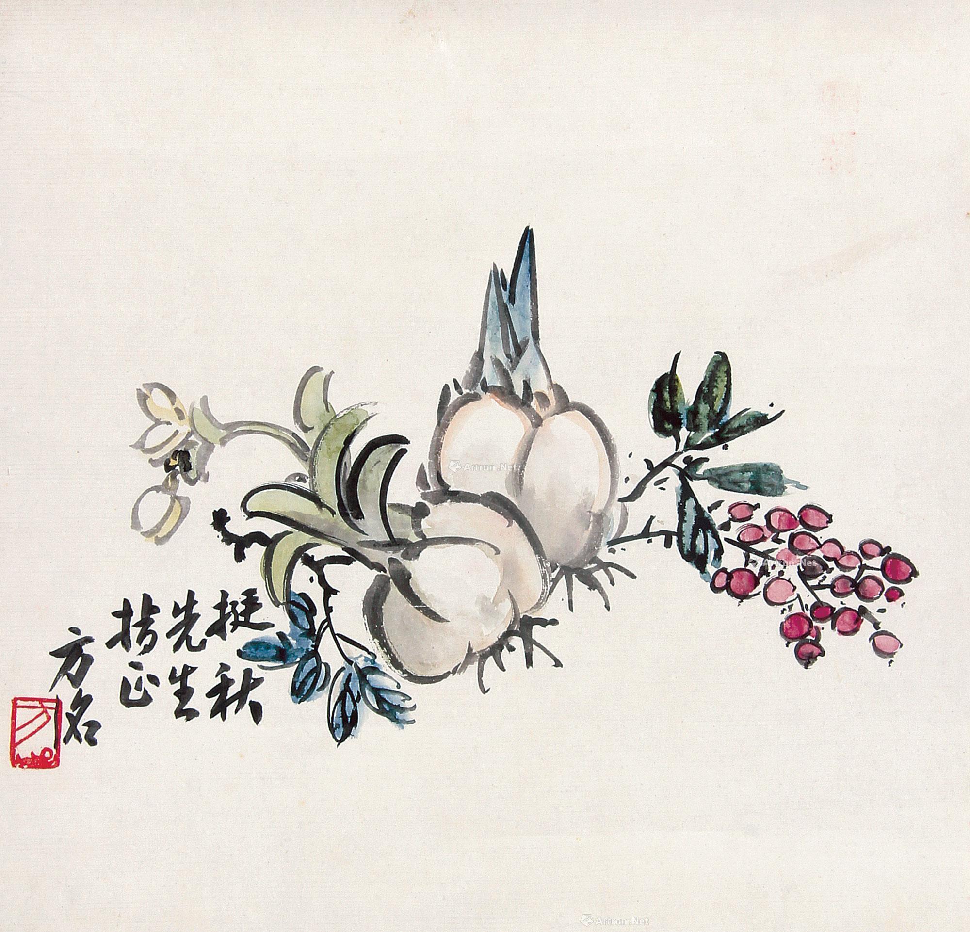 0318水仙立轴设色纸本