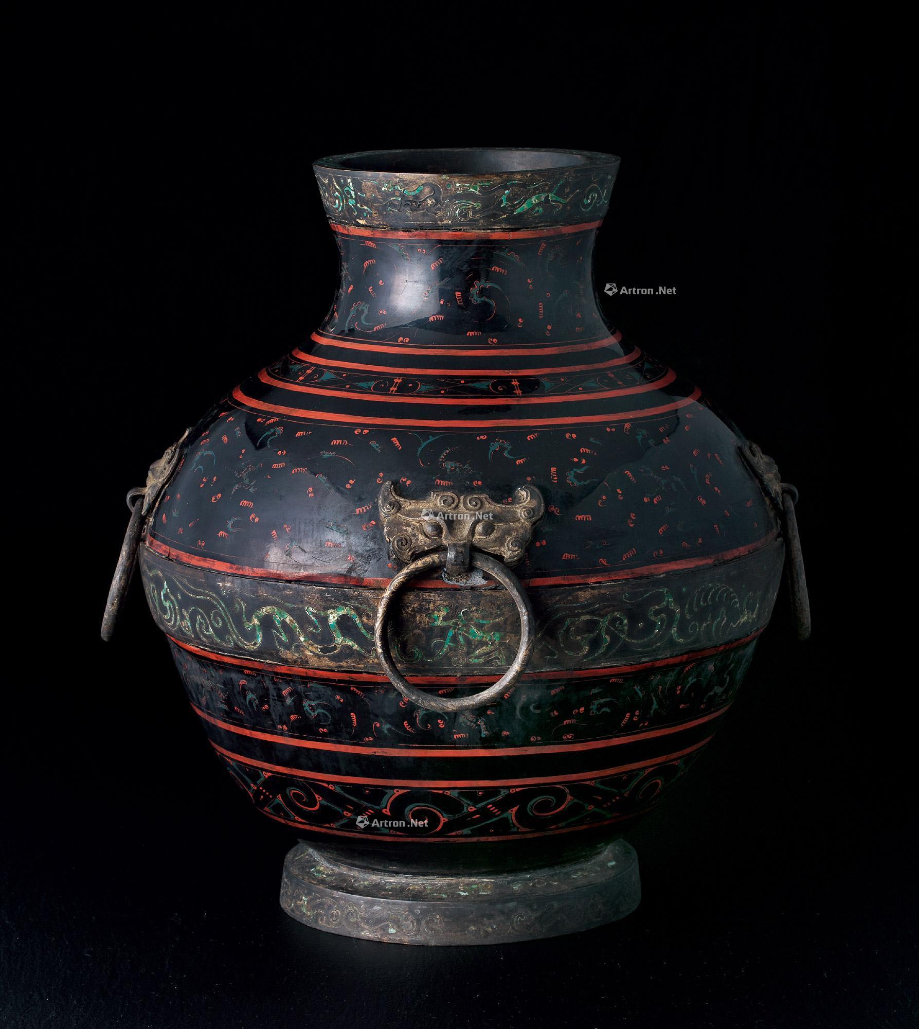 0025 汉代 青铜漆器大罐