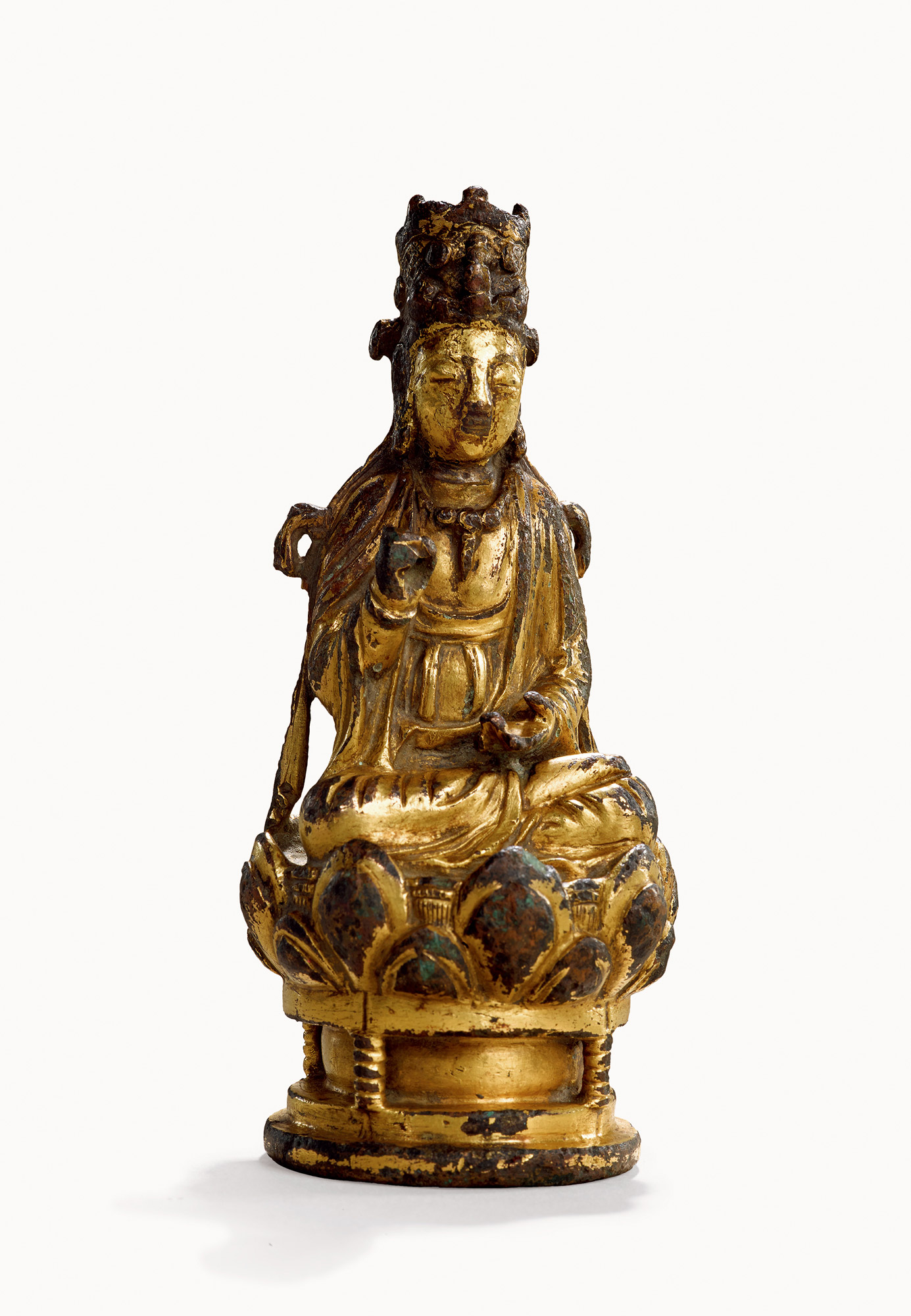 2894 明代 铜鎏金观音菩萨像