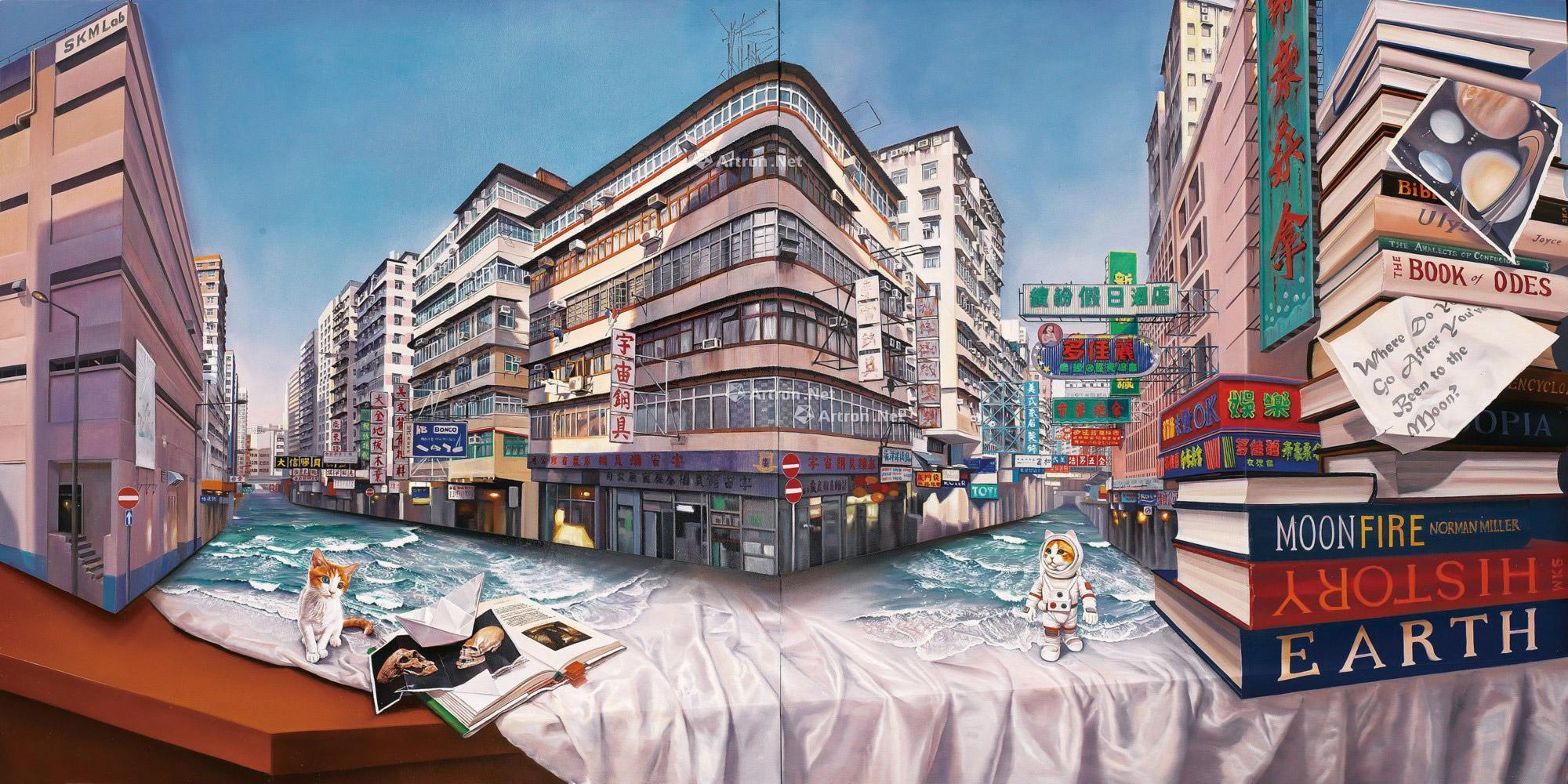 18年作桌上的香港上海街油彩桦木板 双联作 拍卖品 图片 价格 鉴赏 油画 雅昌艺术品拍卖网
