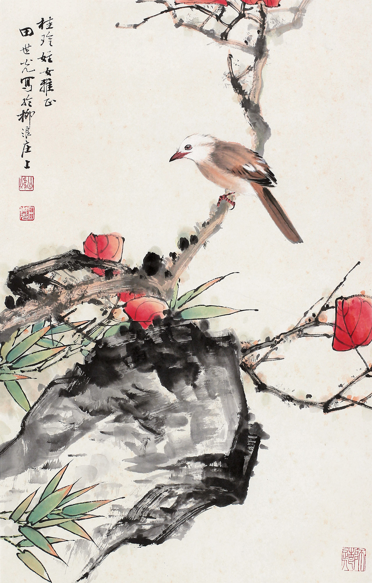 0027寿眉镜心设色纸本