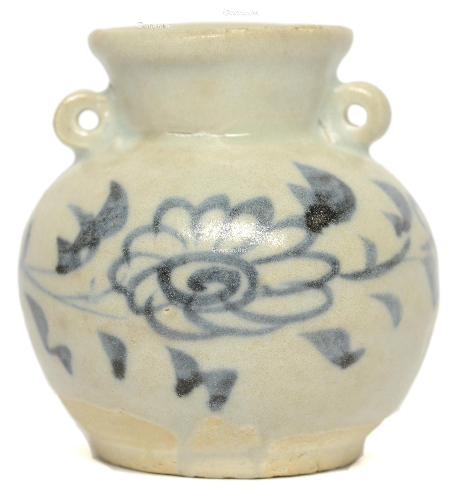 【元 青花菊花纹双耳小罐】拍卖品_图片_价格_鉴赏_元代以前陶瓷_雅昌