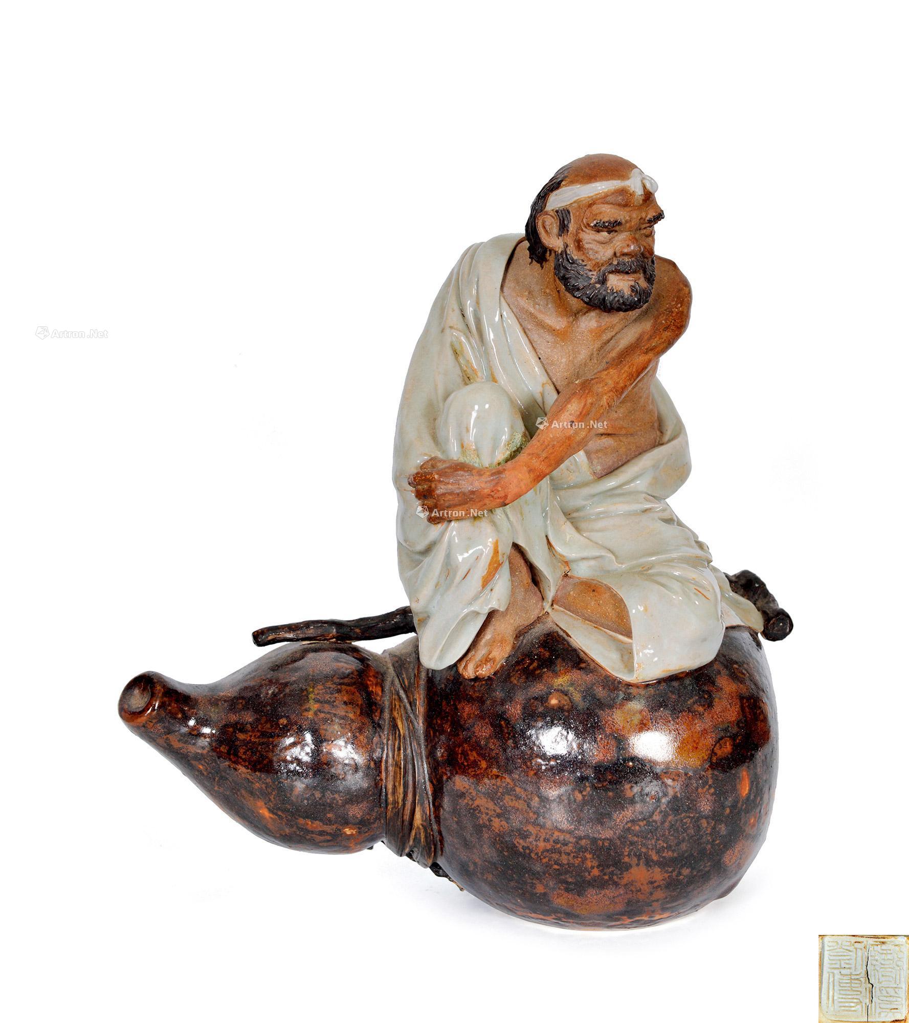 0430 刘传(国大师)石湾窑铁拐李瓷塑原作