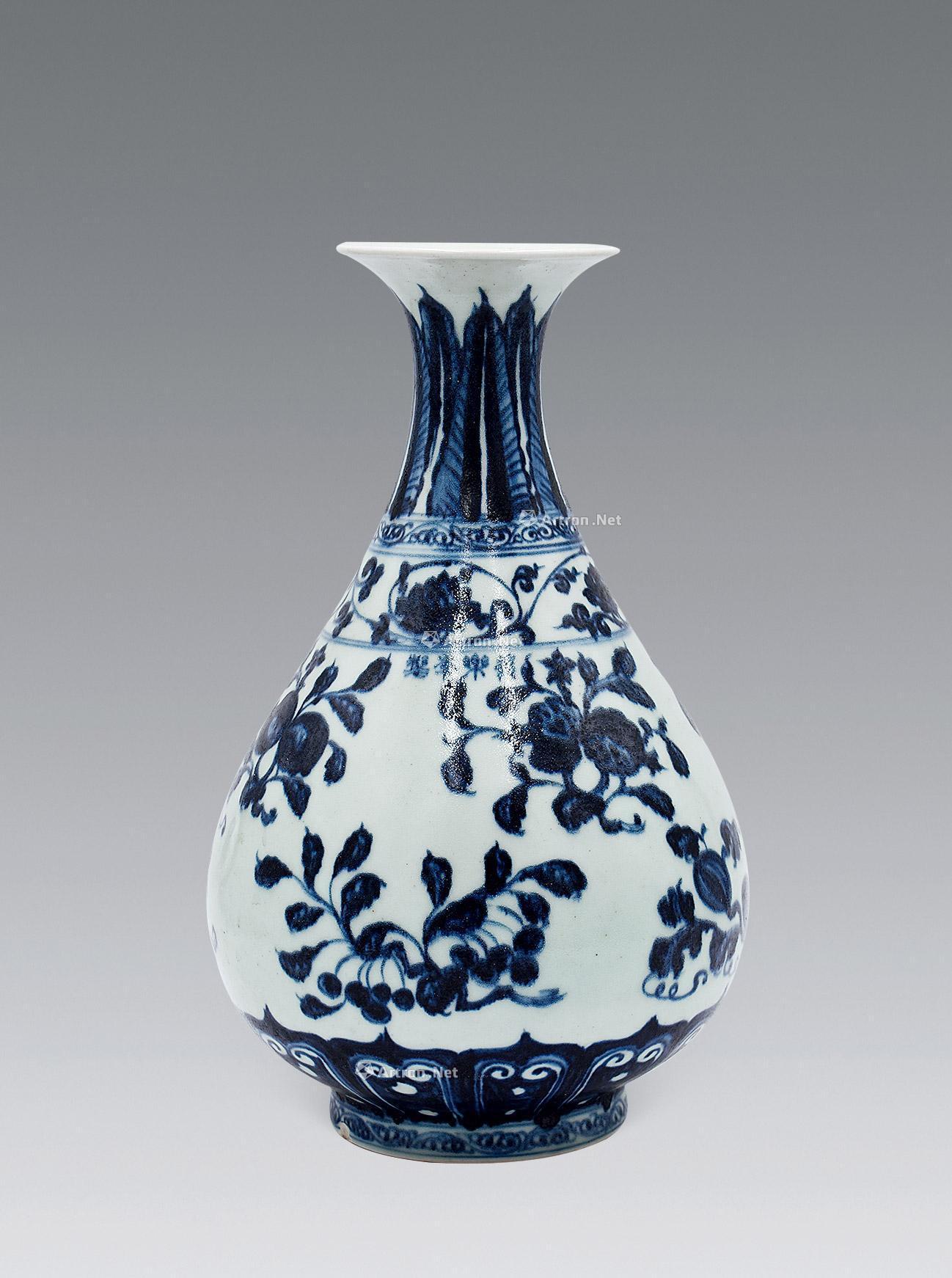 宣德 青花折枝花果纹玉壶春瓶】拍卖品_图片_价格_鉴赏_明代青花瓷器