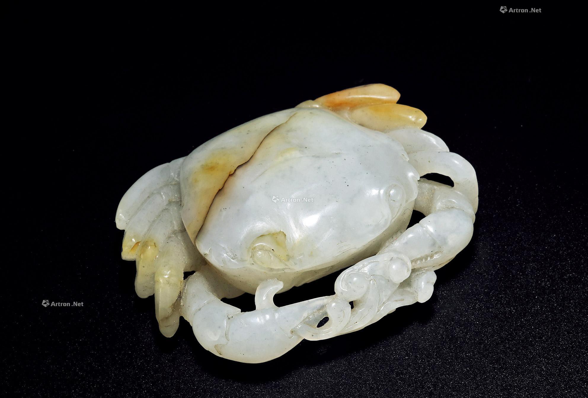 0183 清 青花白玉螃蟹