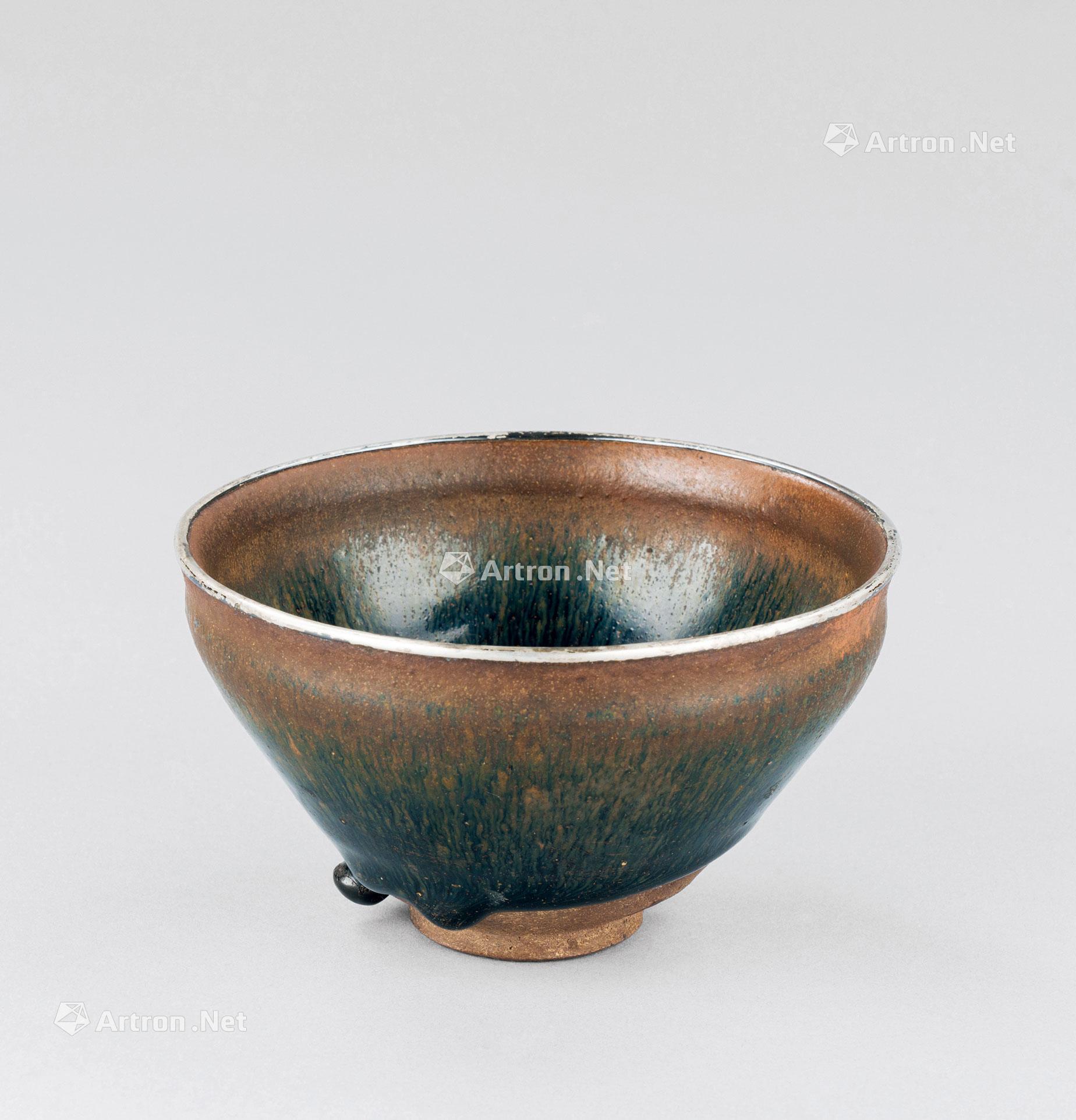 2837宋代上字款包银口建窑银毫天目茶盏