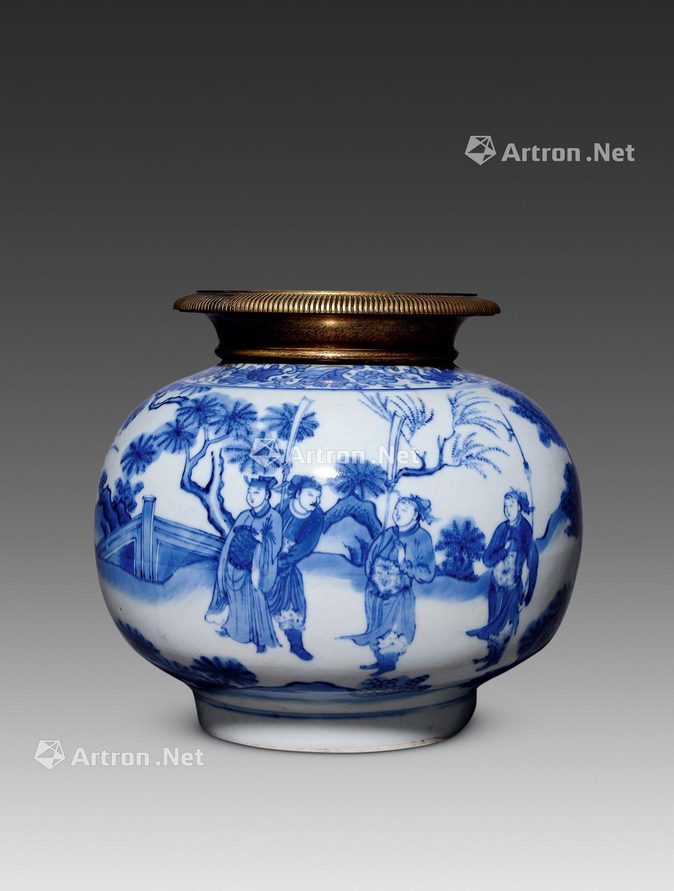 【明崇祯 青花人物纹瓶】拍卖品_图片_价格_鉴赏_明代青花瓷器_雅昌