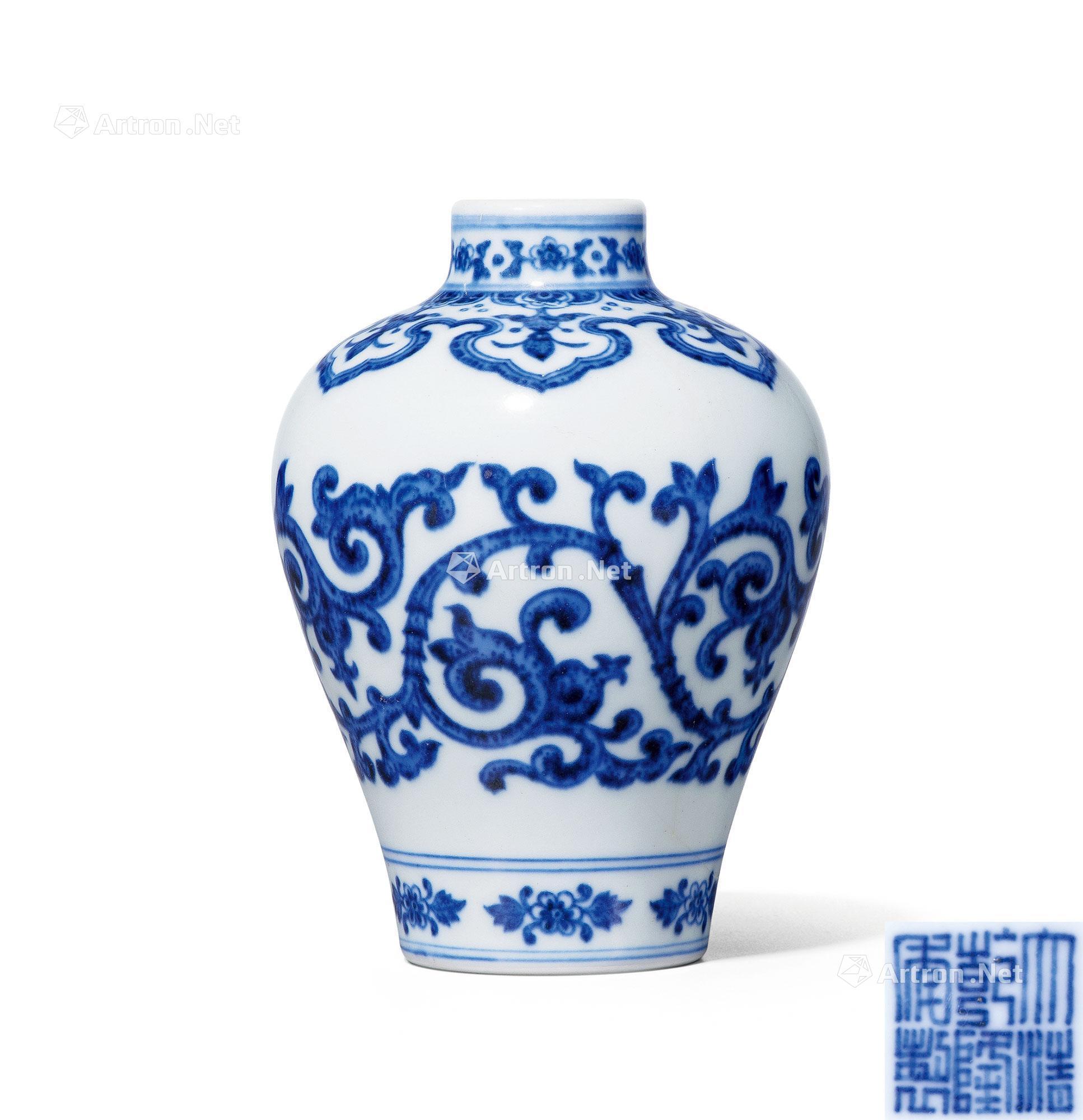【清乾隆 青花缠枝卷草纹小罐】拍卖品_图片_价格_鉴赏_清代青花瓷器
