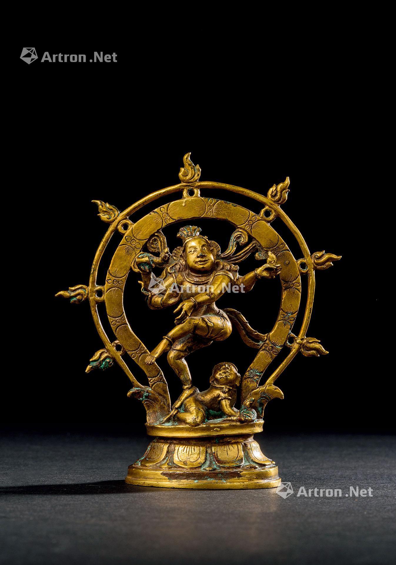 1396铜鎏金舞王湿婆立像