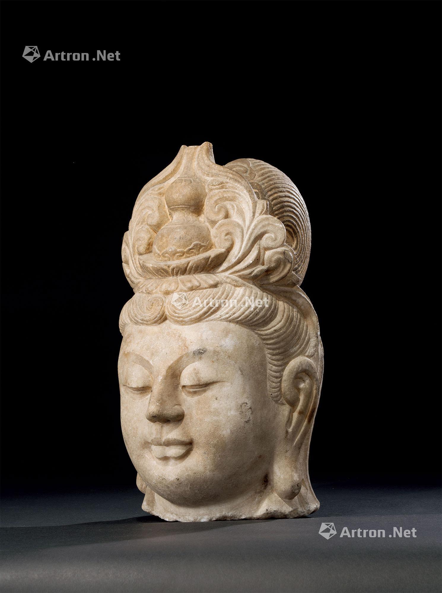 1397唐代618907汉白玉雕佛首