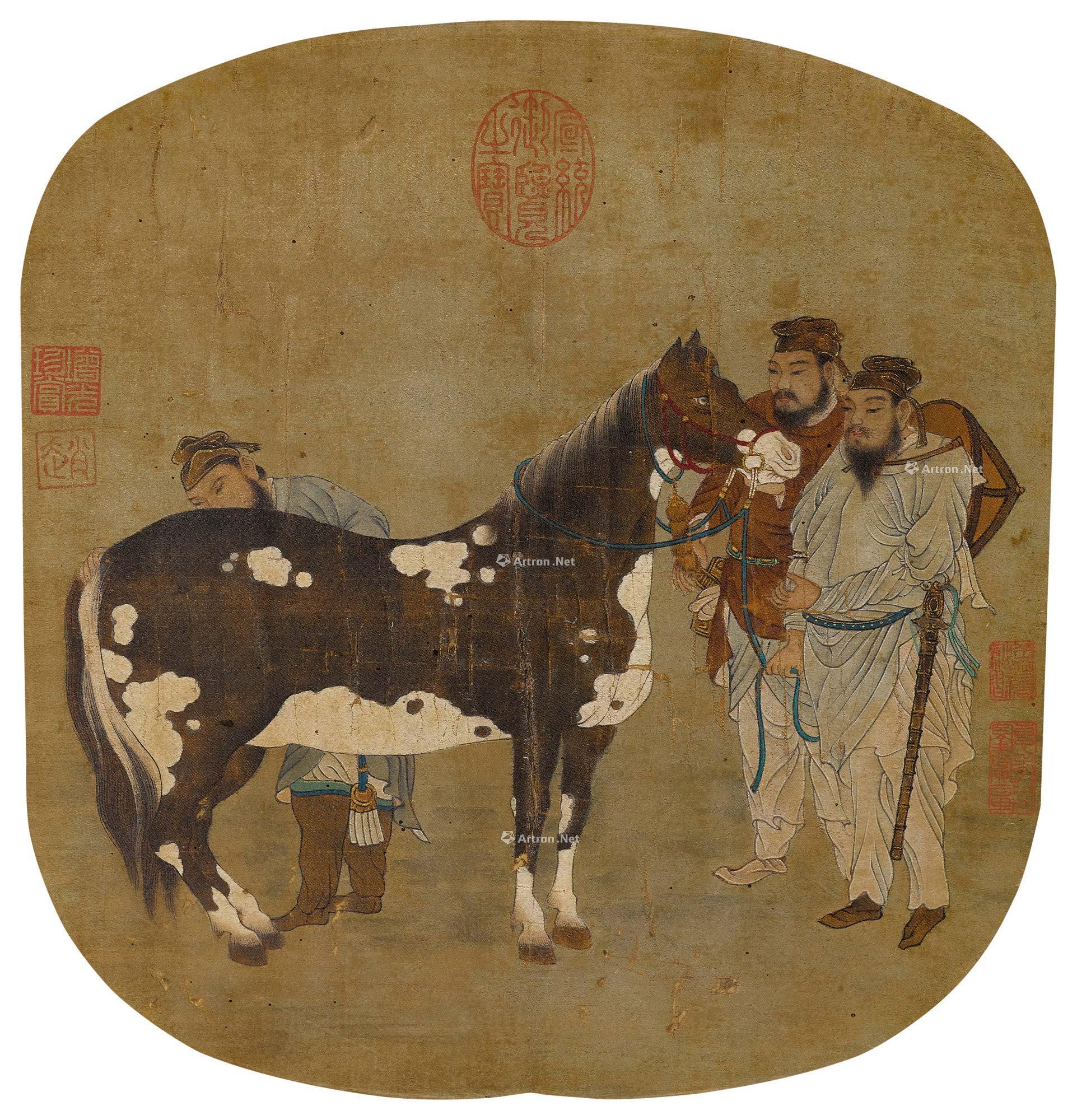 1715相马图镜芯绢本设色