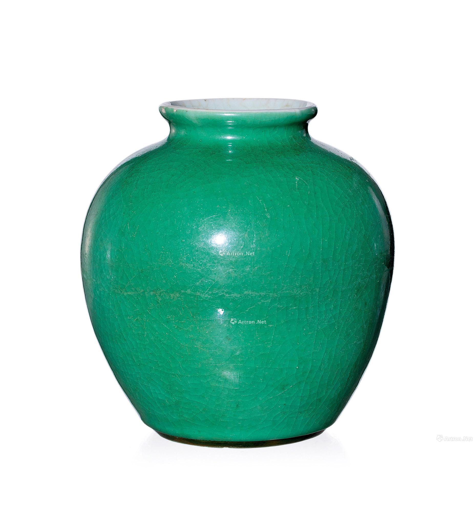 【清康熙 郎窑绿釉太白罐】拍卖品_图片_价格_鉴赏_清代单色釉瓷器