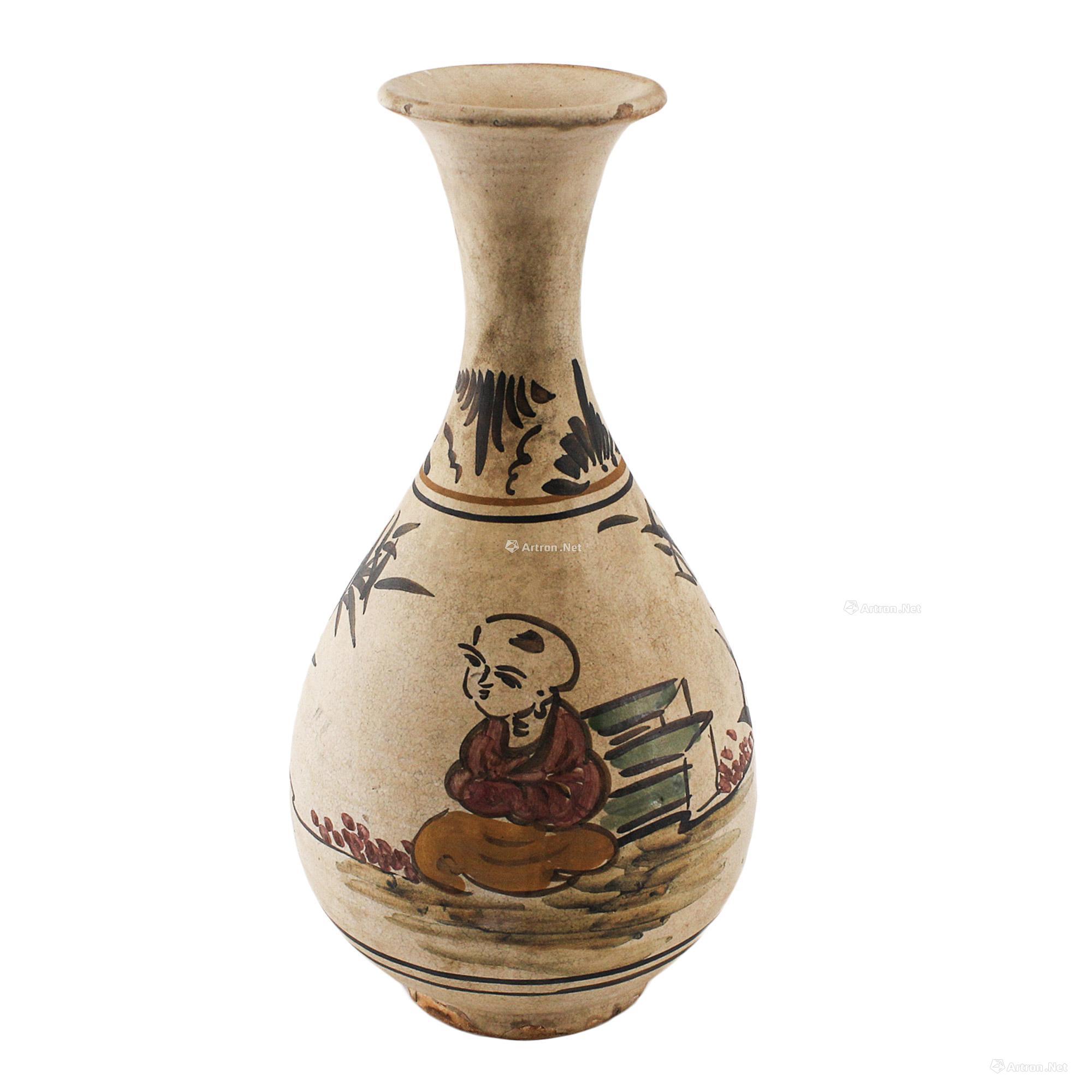 0520磁州窑婴戏纹玉壶春瓶